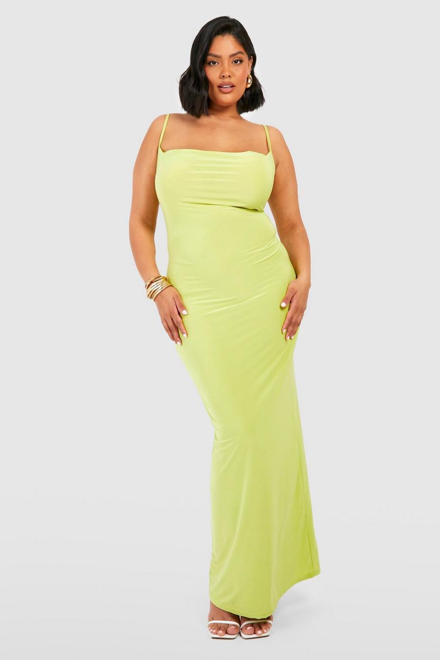 Lime Plus Slinky Cowl Neck Maxi Dress image number 1