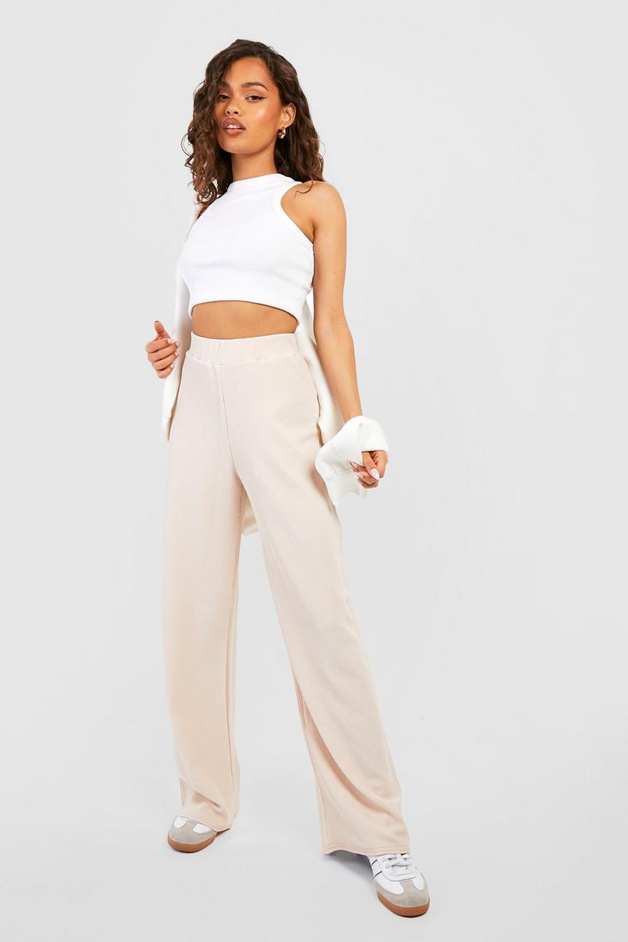 Stone Textured Wide Leg Lounge Trouser