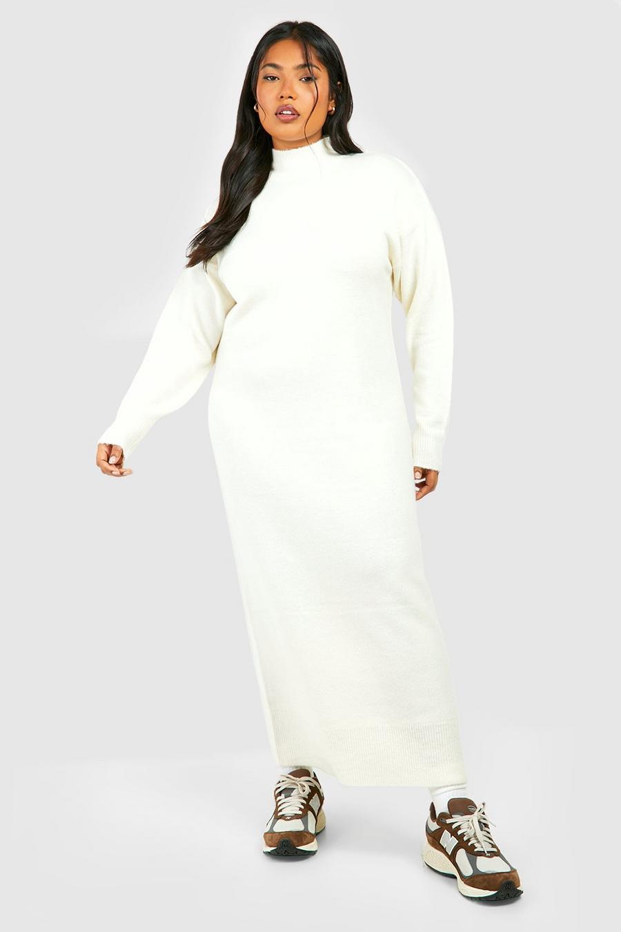 Ecru Plus Soft Knit Midaxi Dress