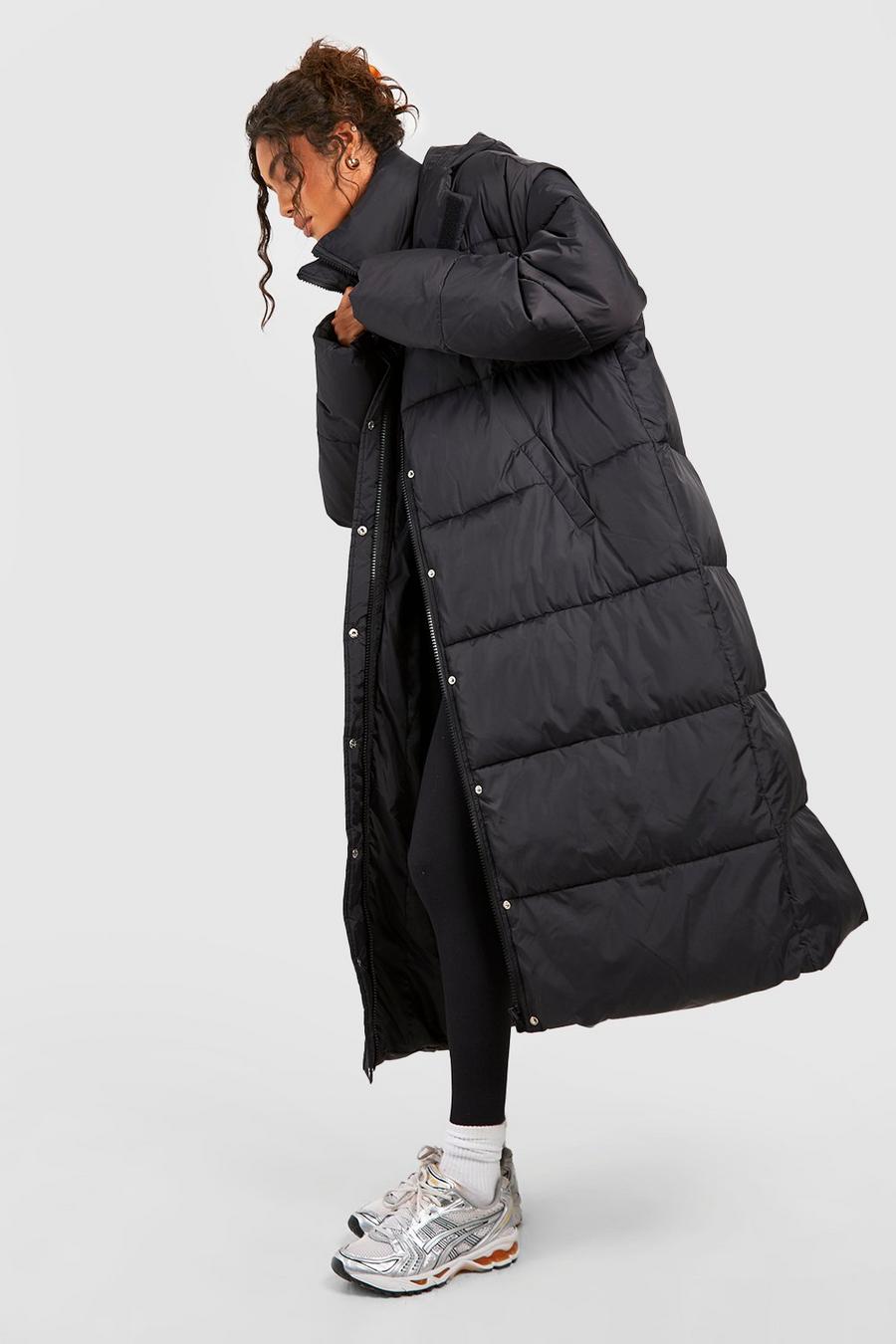 Black Tall 2 In 1 Detachable Oversized Puffer Jacket image number 1