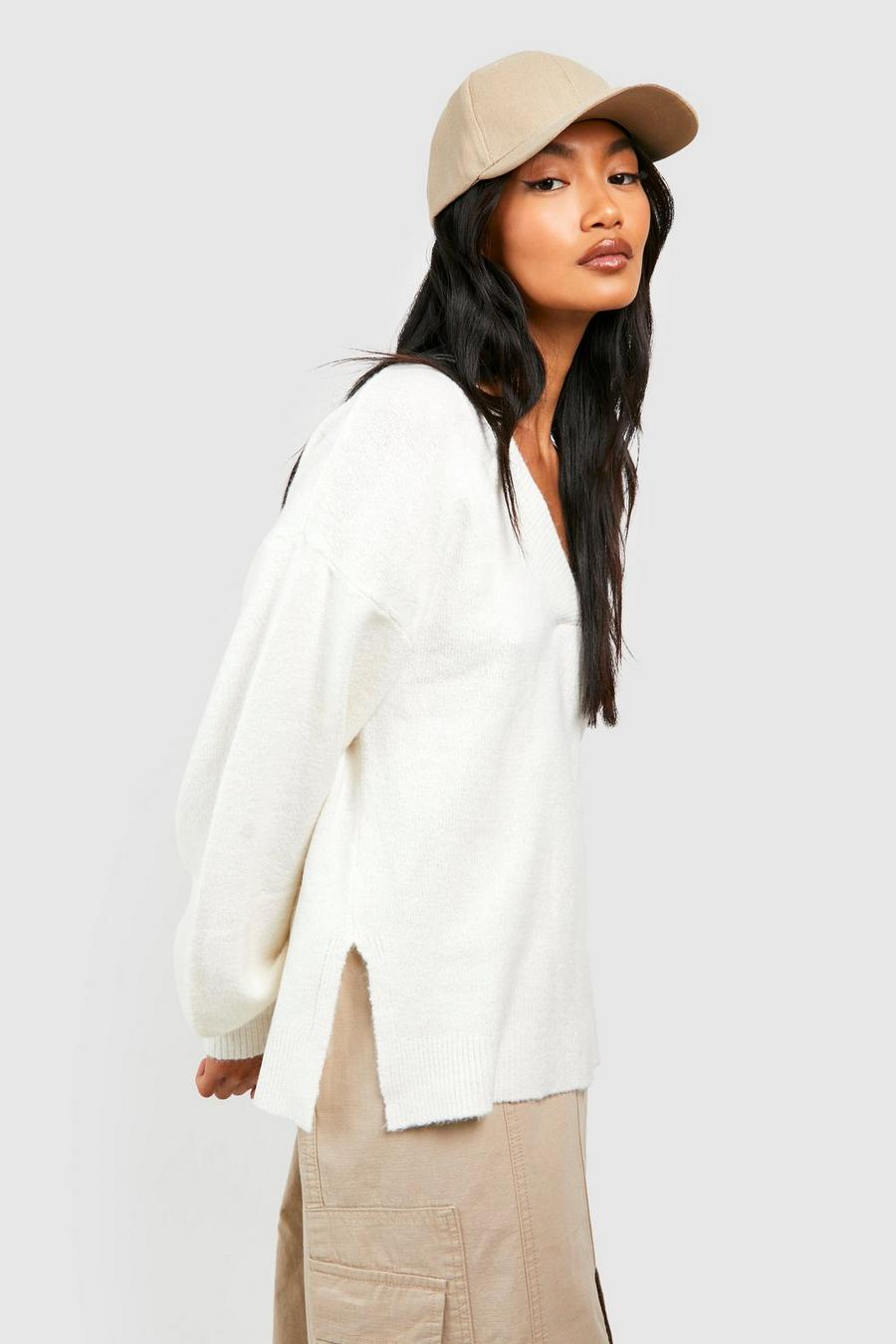 Ivory Soft Knit Slouchy Jumper image number 1