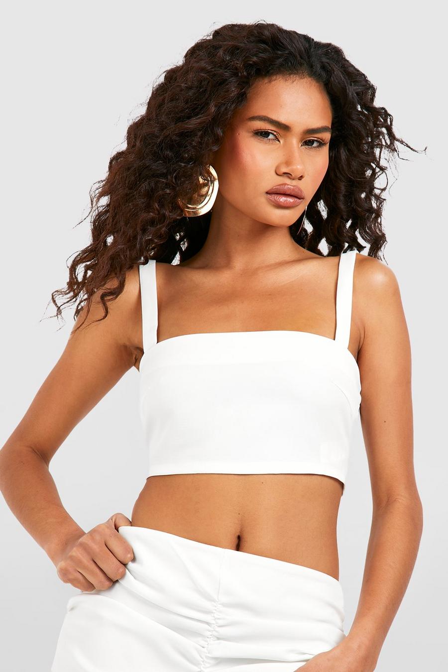 Ivory Square Neck Strappy Camisole