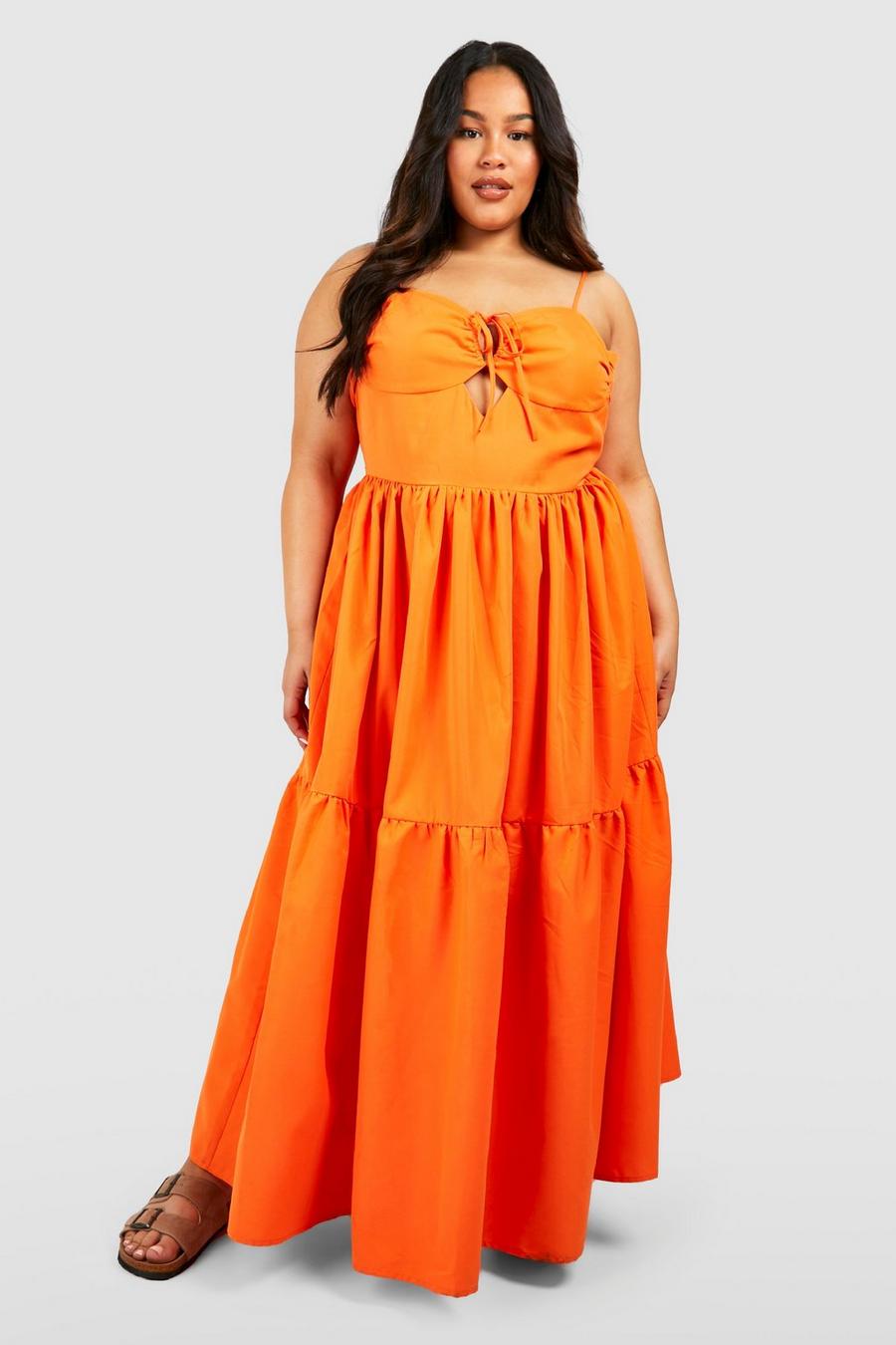 Orange Plus Woven Halterneck Maxi Dress