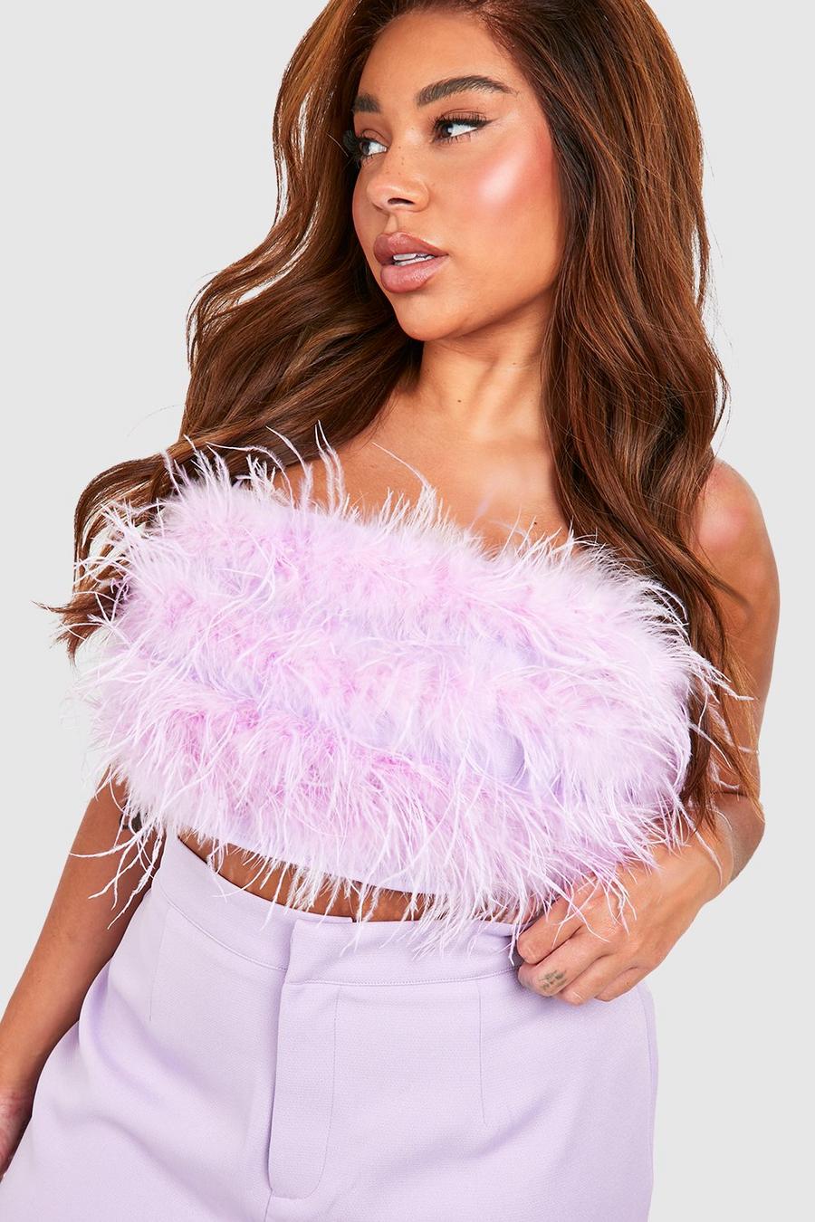 Lilac Plus Feather Tube Top