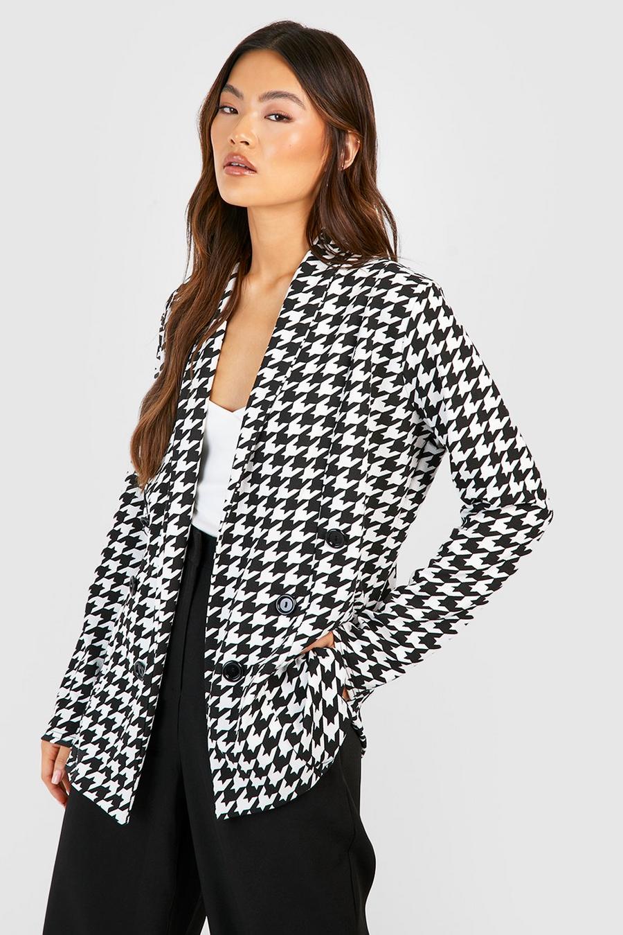 Black Basic Pastel Jersey Knit Flannel Relaxed Fit Blazer