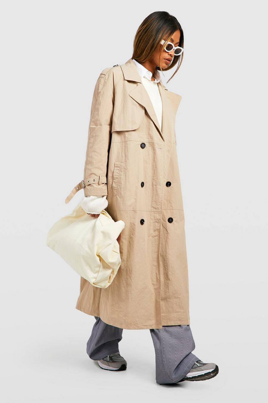 Stone Parachute Belted Trench Coat image number 1