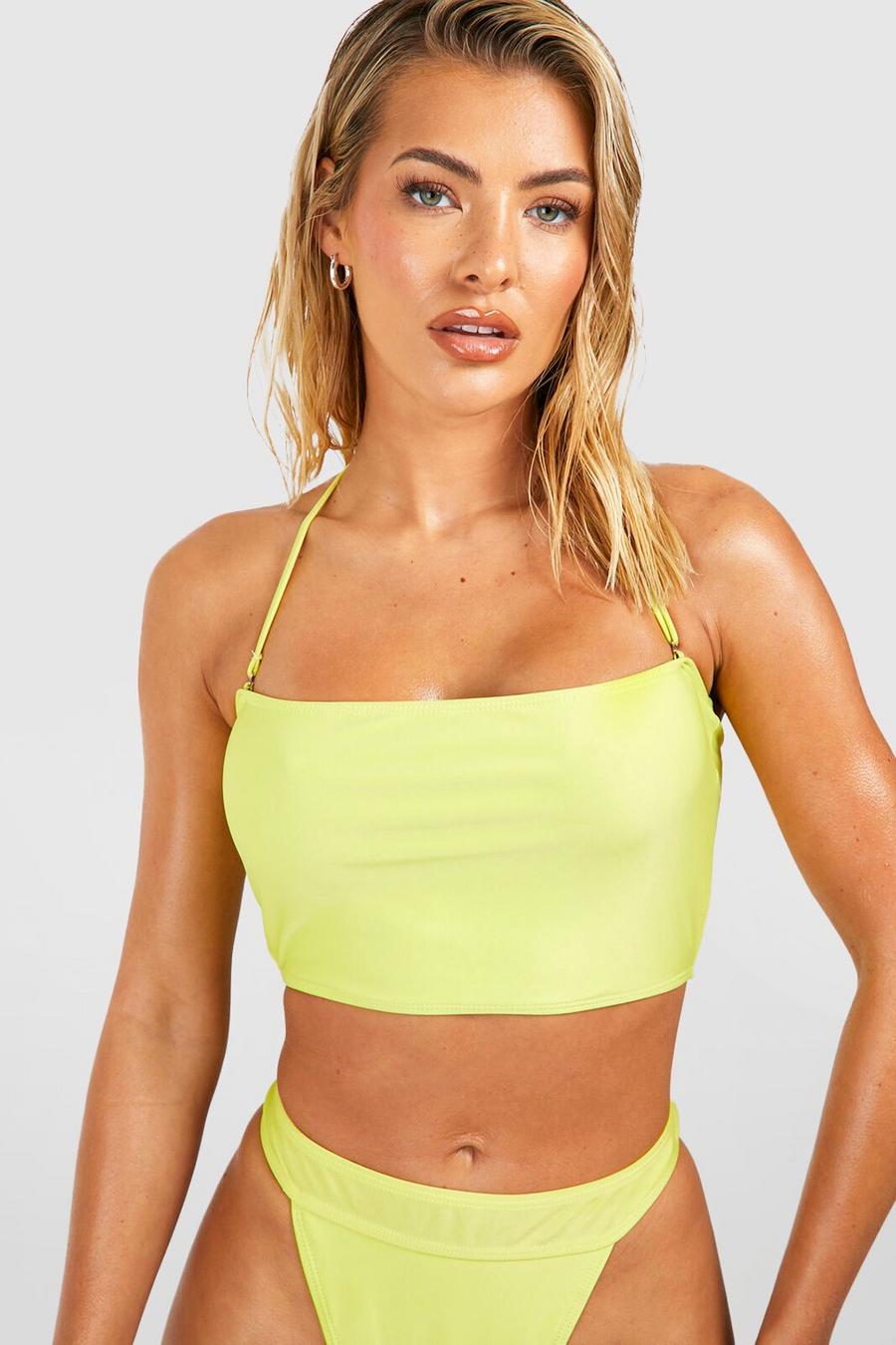 Lime Essentials Long Line Bandeau Bikini Top