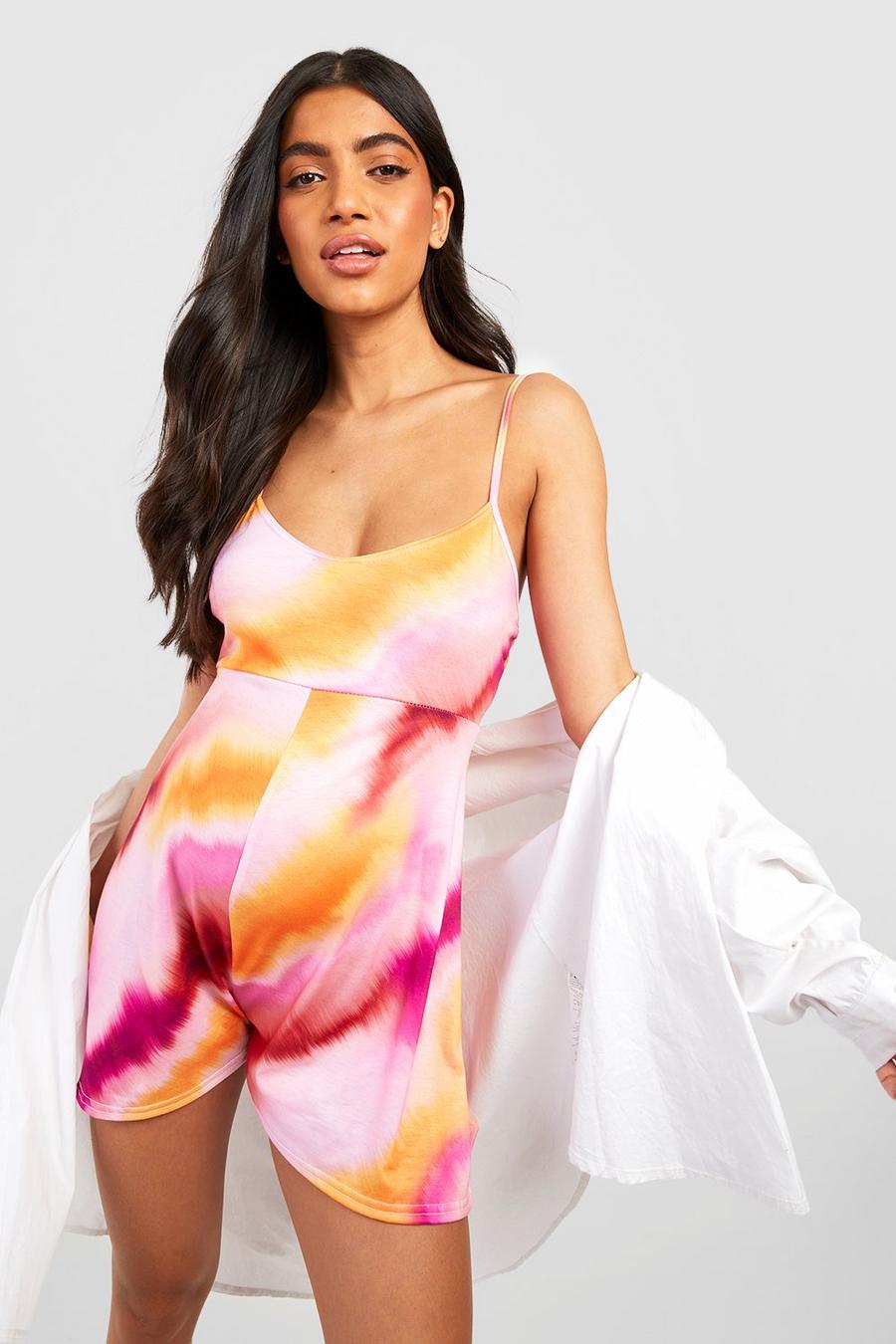 Pink Maternity Tie Dye Flippy Playsuit image number 1