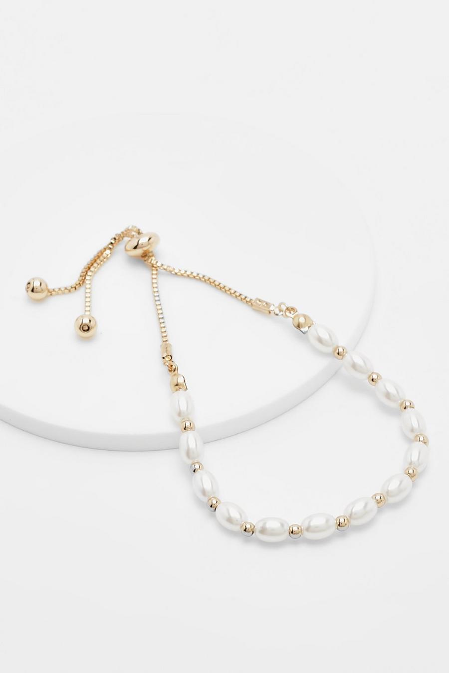 Pearl And Gold Toggle Bracelet 
