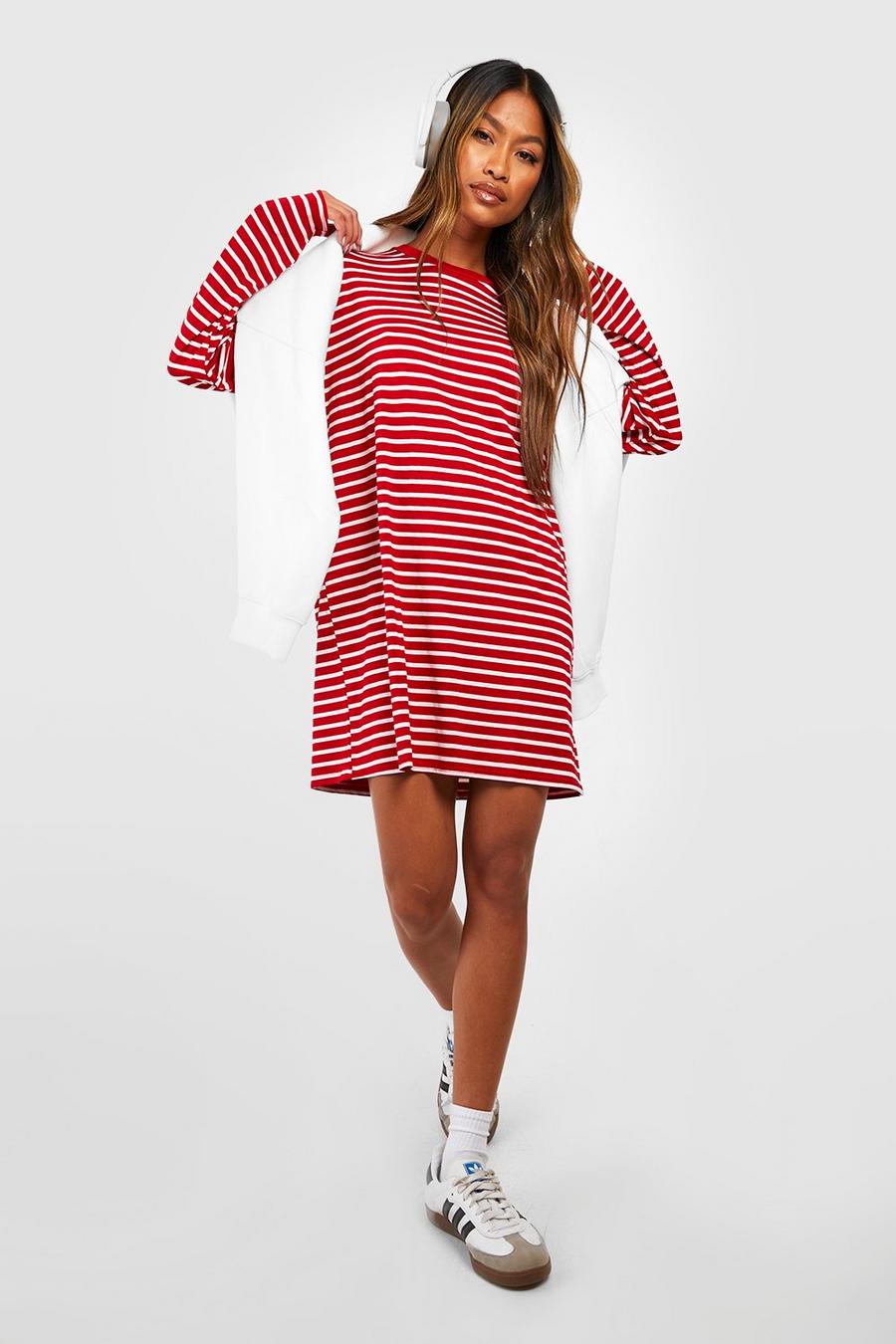 Multi Oversized Long Sleeve T-shirt Dress