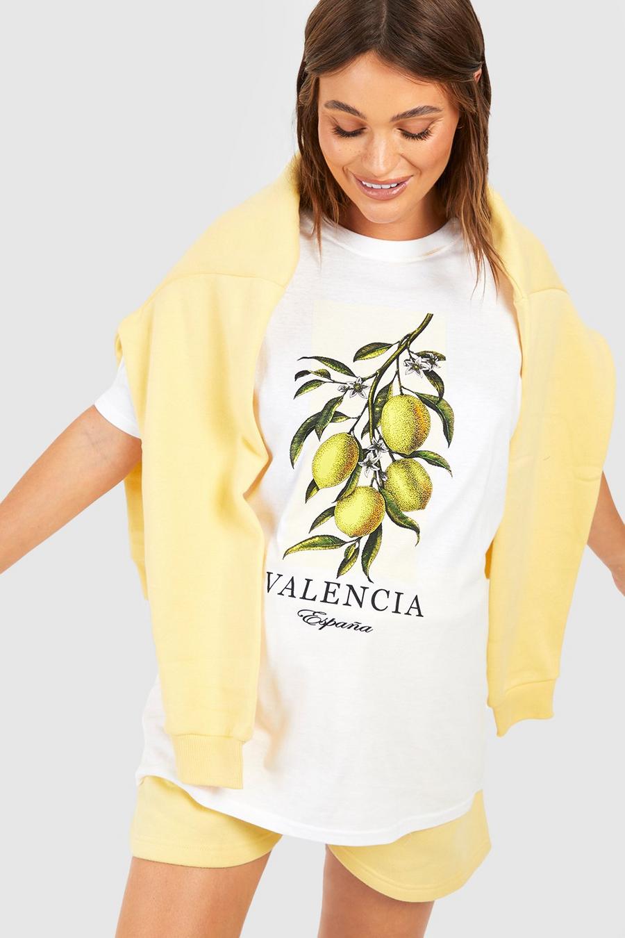 White Zwangerschap Valencia T-Shirt Met Print