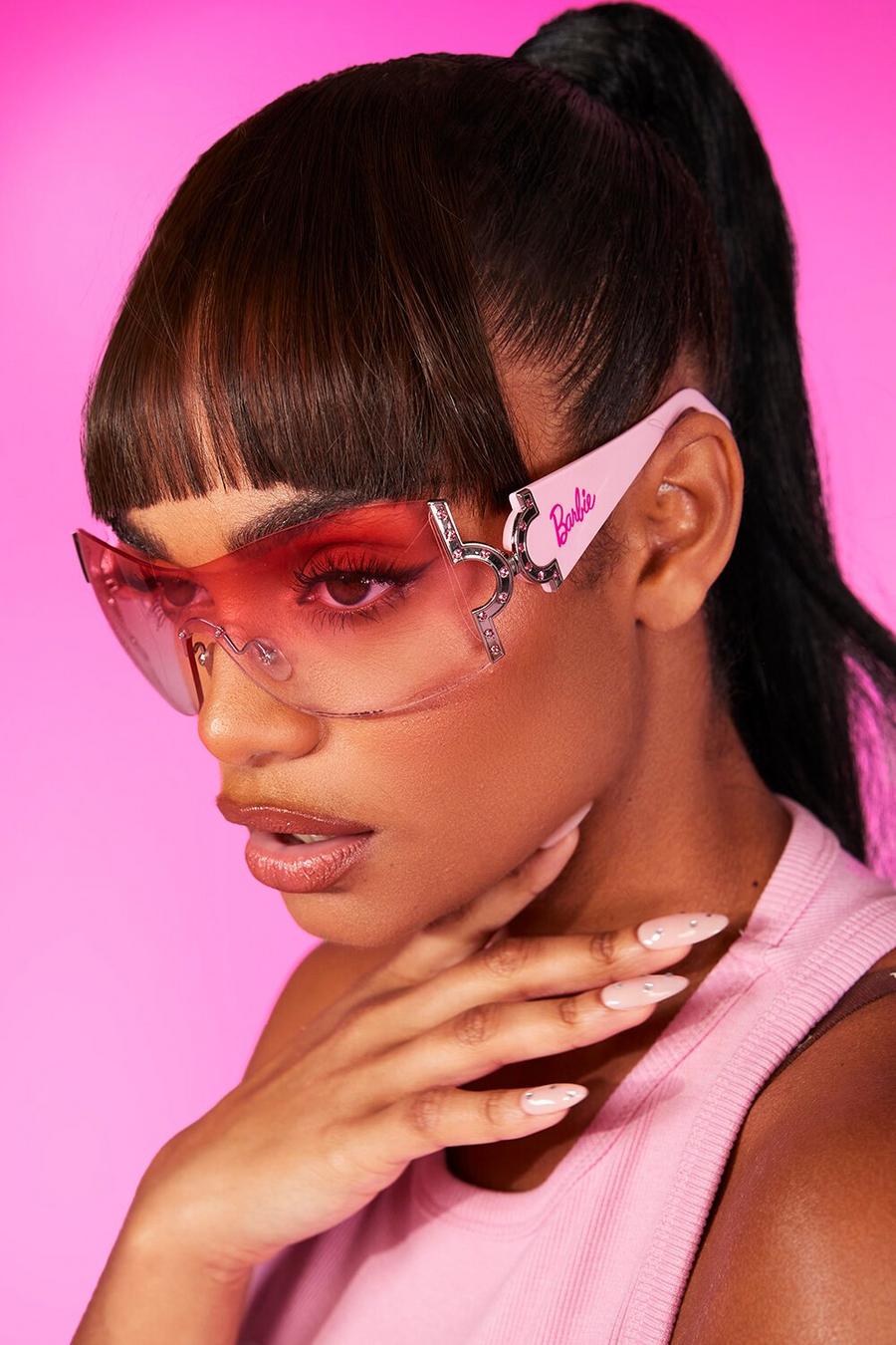 Pink Barbie Retro solglasögon med strass
