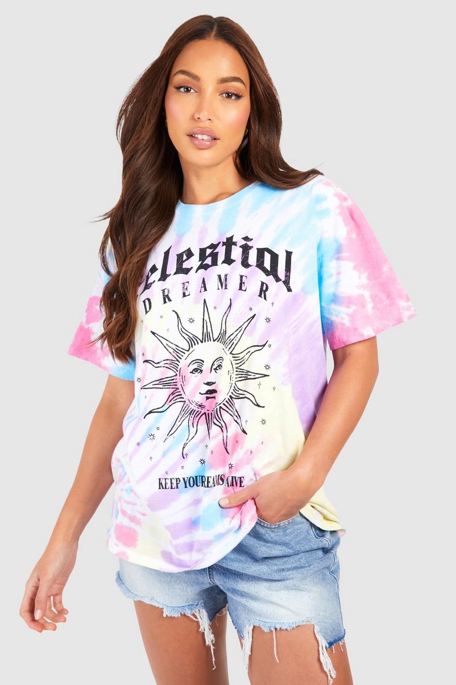 Tall - T-shirt oversize à slogan Celestial Dreamer, Multi
