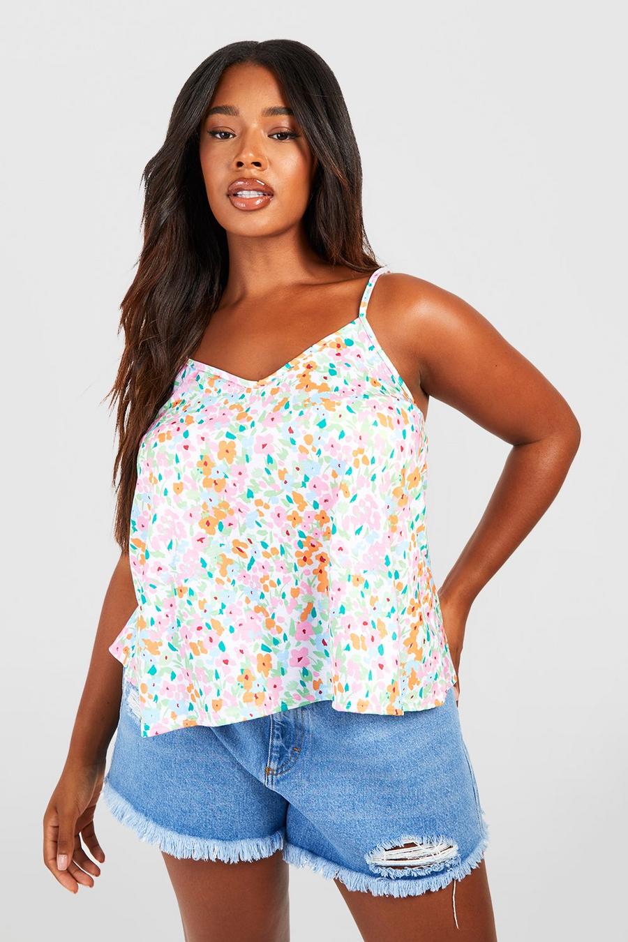 Camisola Plus con estampado de florecillas, Multi