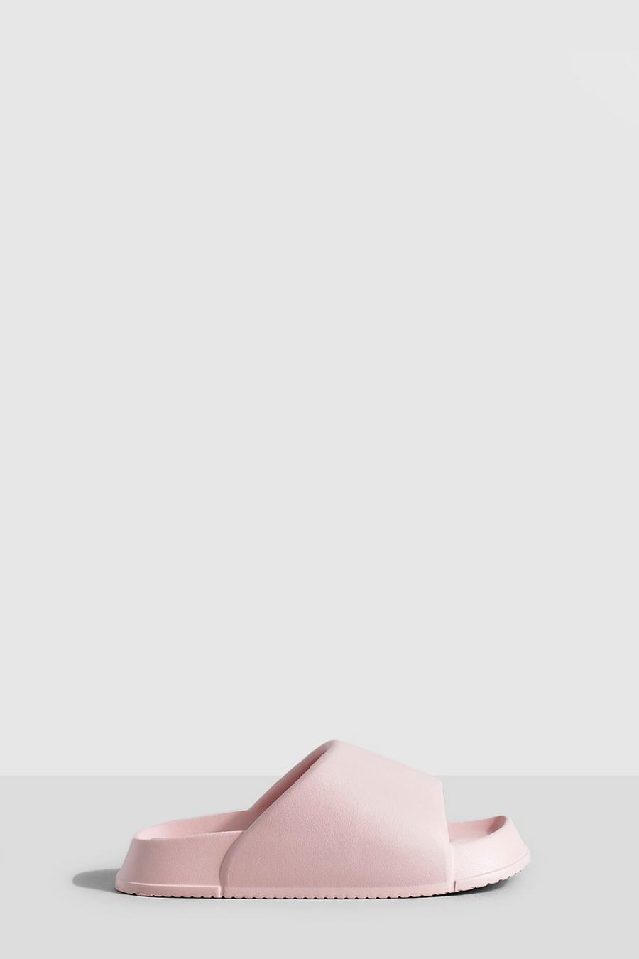 Baby pink Dikke Slippers Met Vierkante Neus
