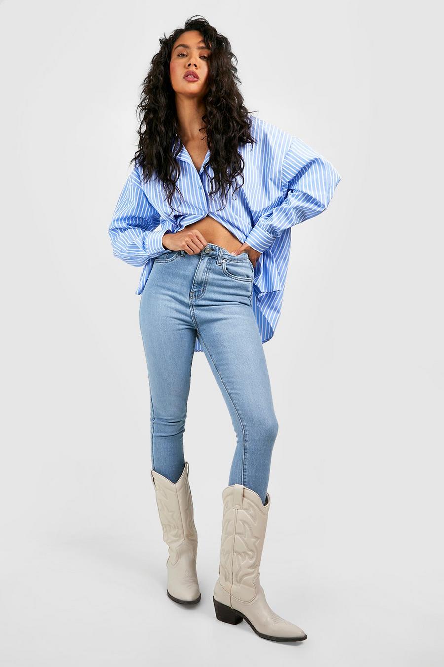 Jeans Basic Skinny Fit in Stretch, Light blue