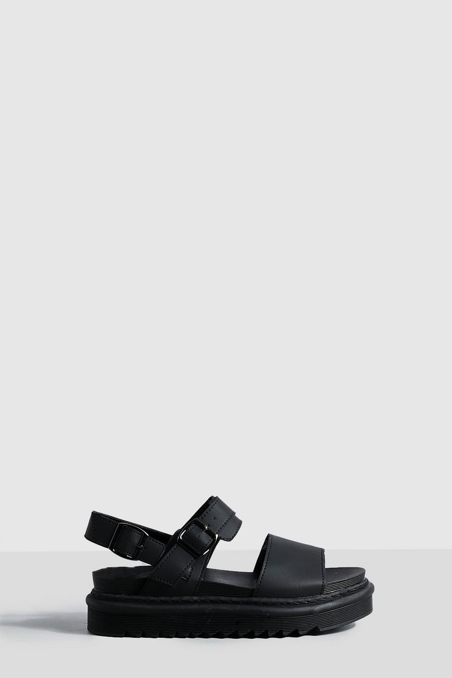 Klobige Platform-Sandalen mit Schnallen-Detail, Black image number 1