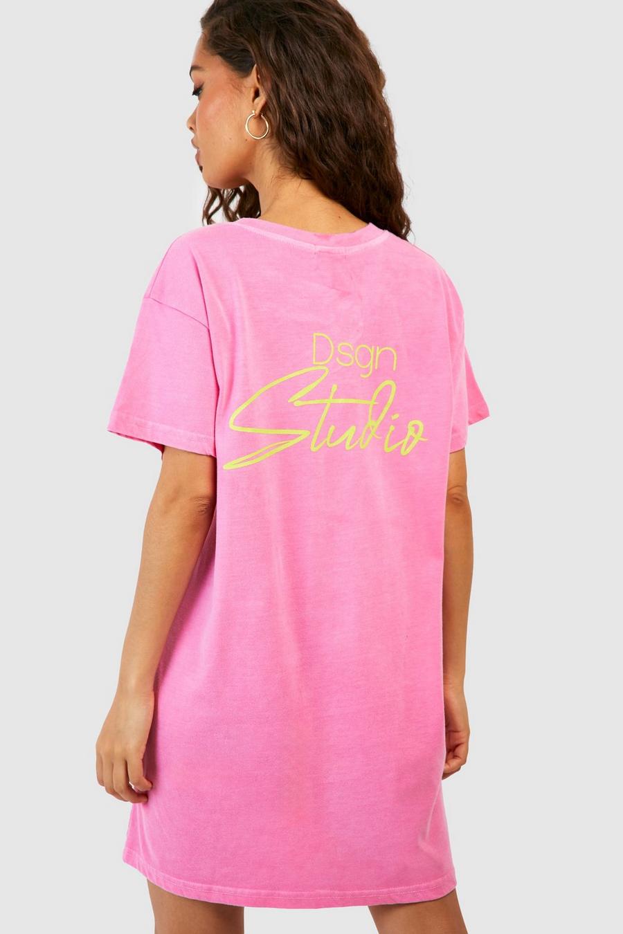 Vestido camiseta oversize Design Studio, Hot pink