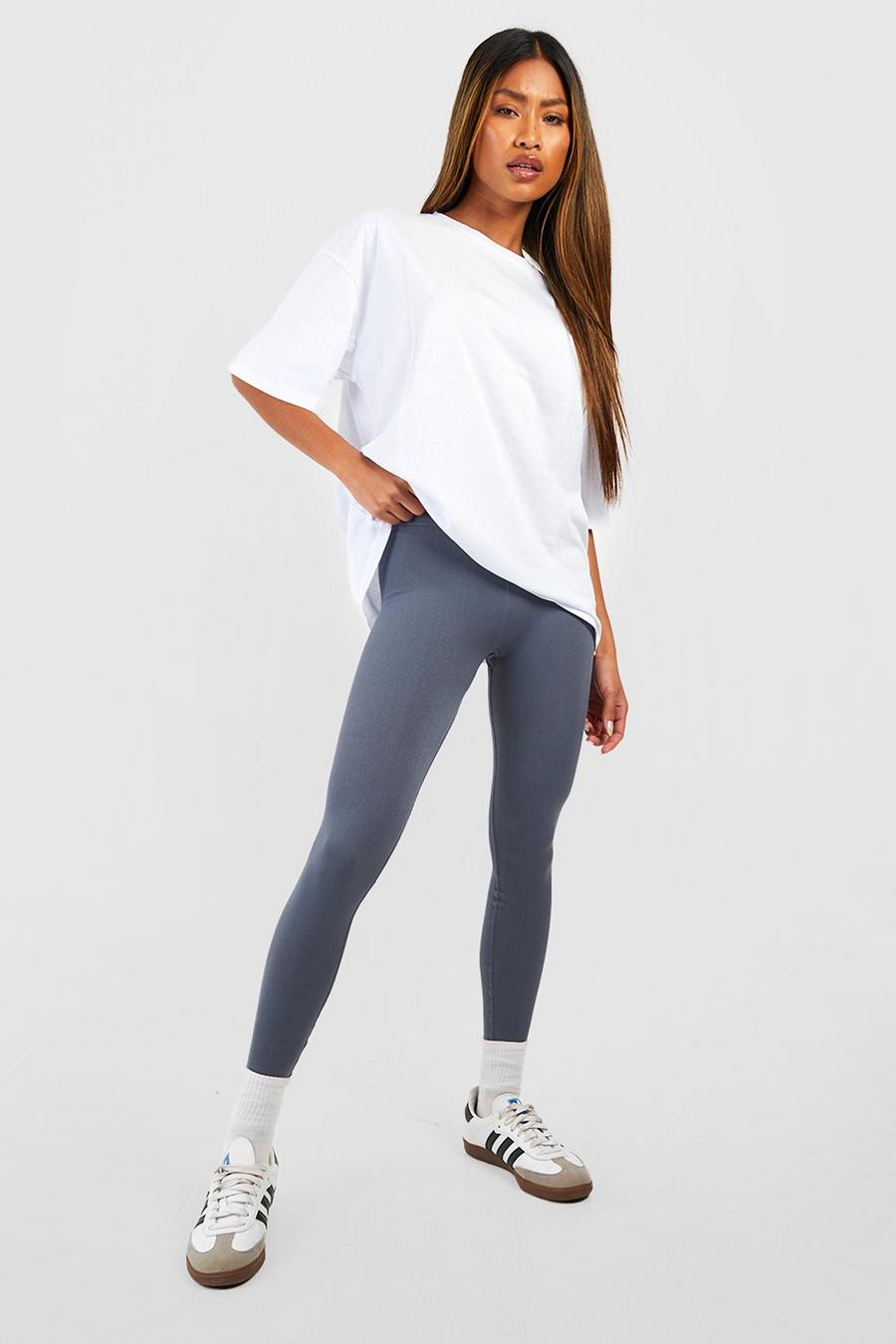Charcoal Seamless Ribbed Sculpt Legging image number 1