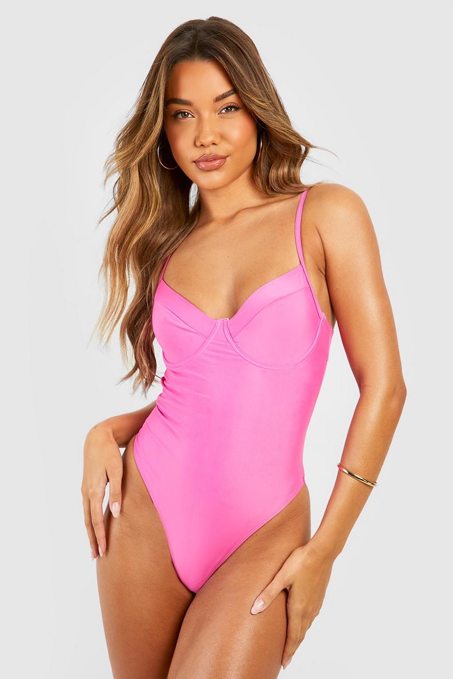 Pink Essentials Underwired Swimsuit image number 1