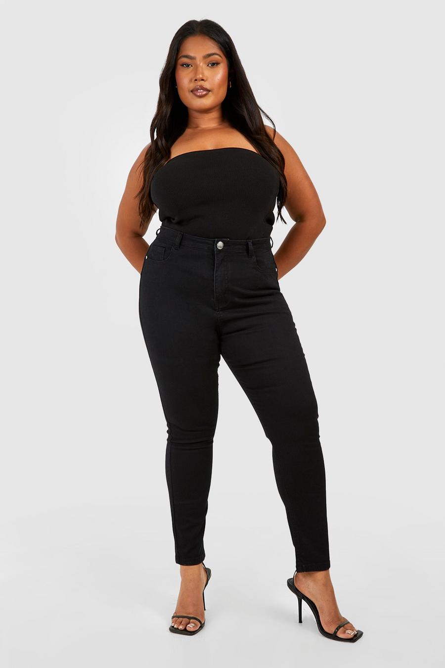 Black Plus Booty Boost High Rise Skinny Jeans image number 1