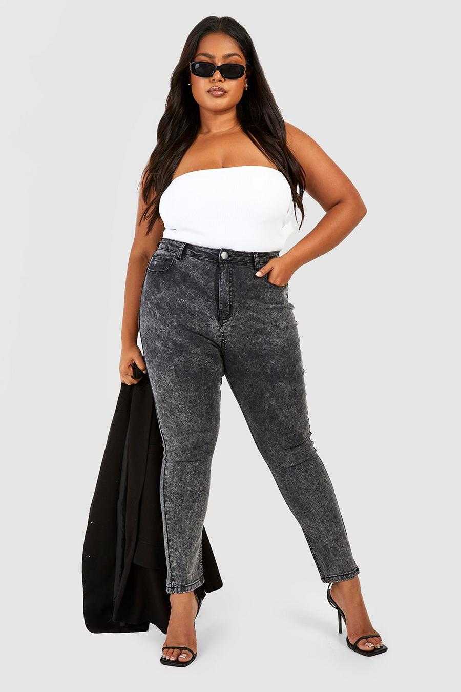 Washed black Plus Booty Boost High Rise Skinny Jeans