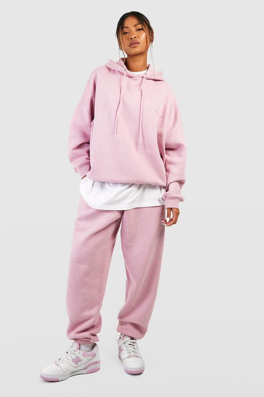 Mauve Overdyed Cuffed Jogger Hooded Tracksuit 