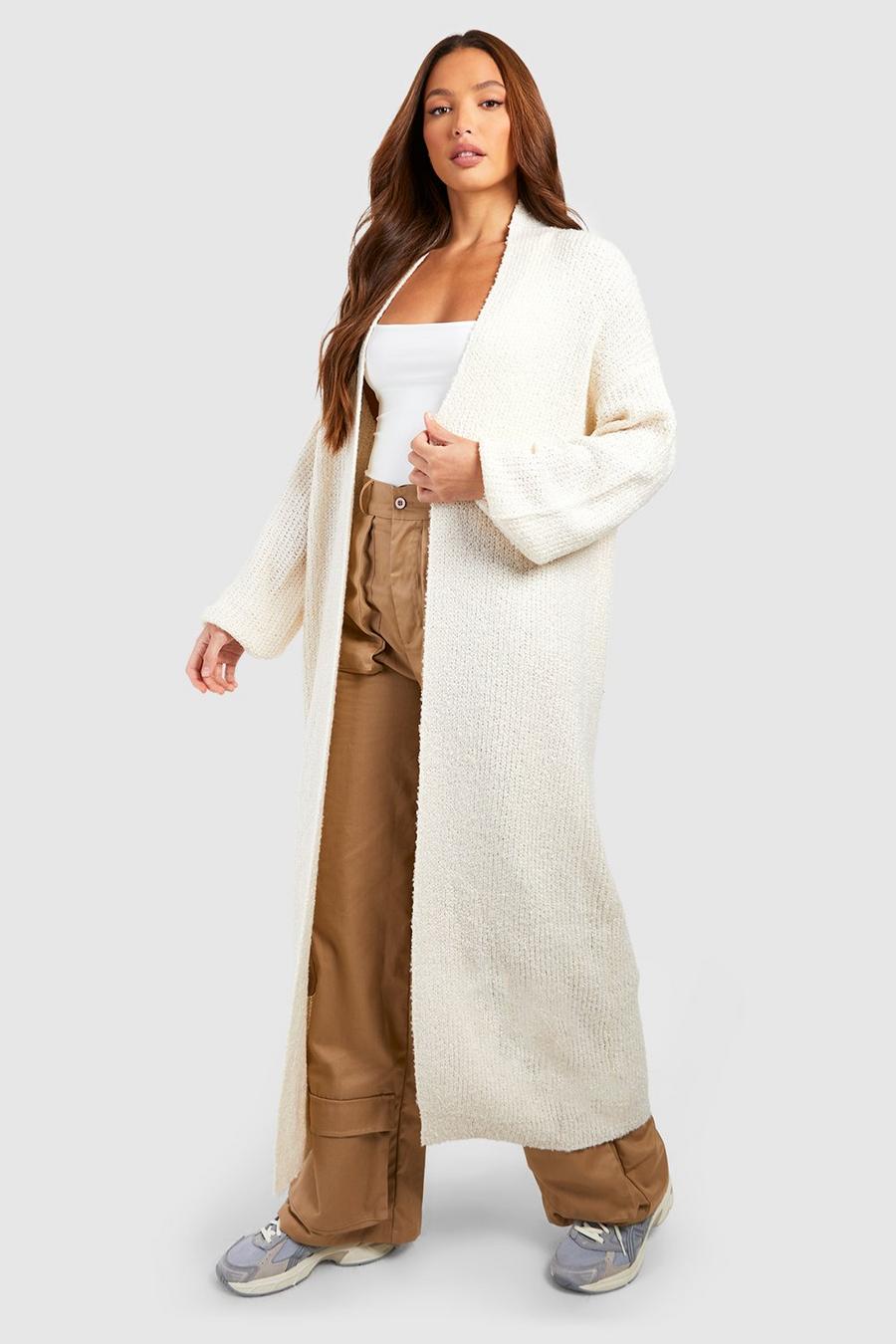 Tall Bouclee Maxi-Cardigan, Ivory image number 1