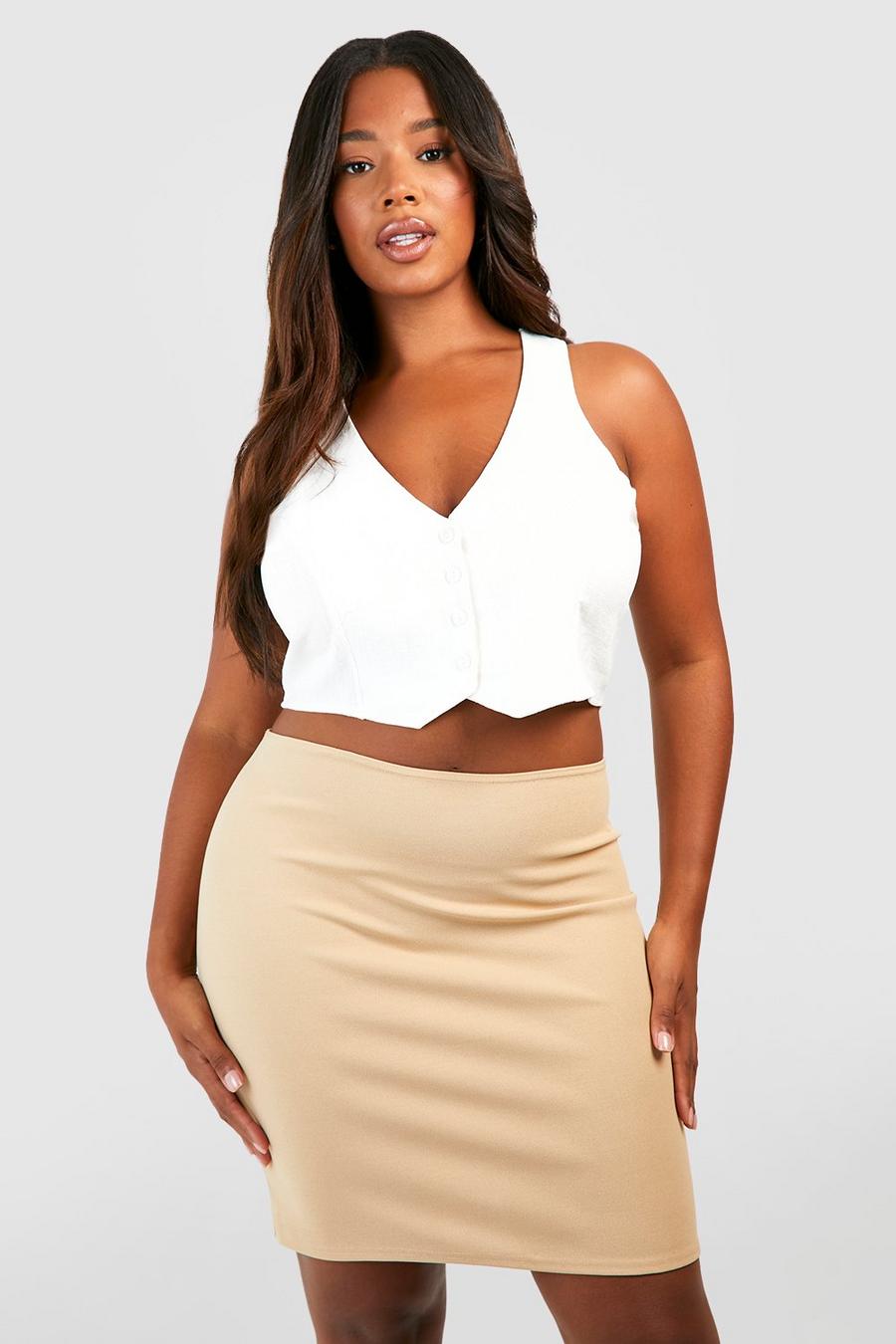 Stone Plus Crepe Tailored Mini Skirt 