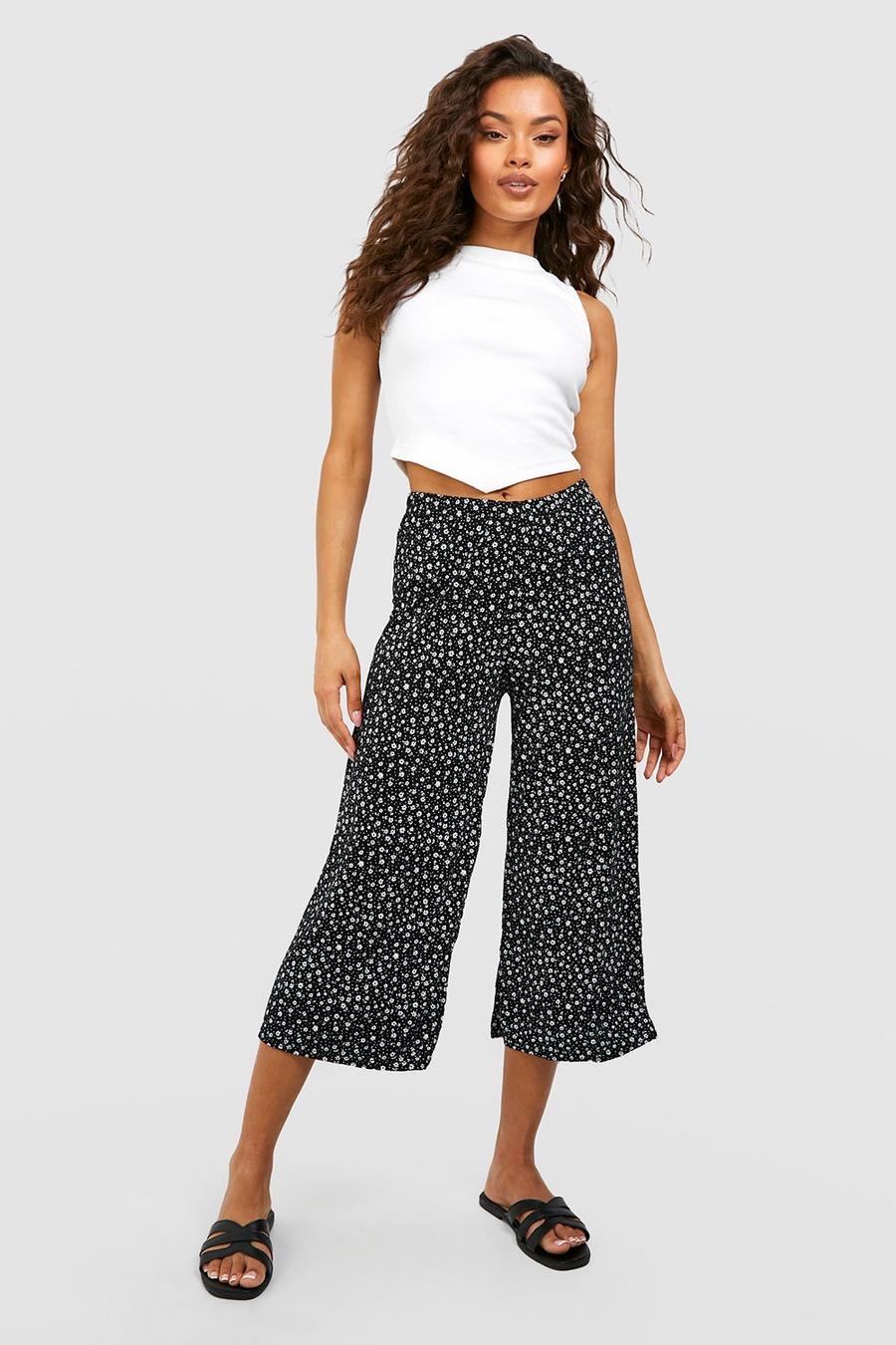 Ditsy Print Culotte Pants image number 1