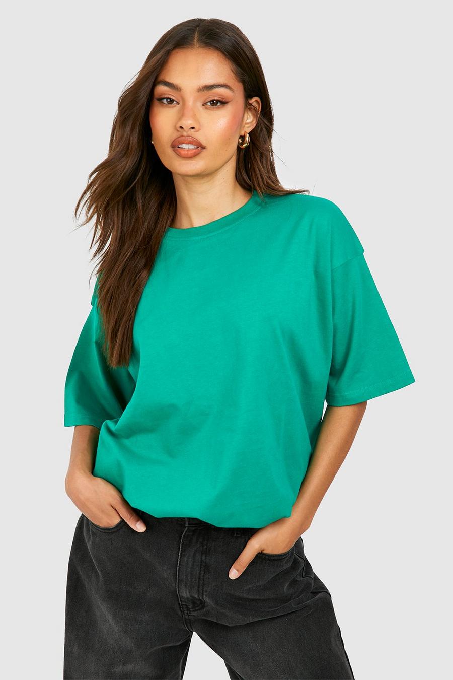 Basic Oversize T-Shirt aus Baumwolle, Green
