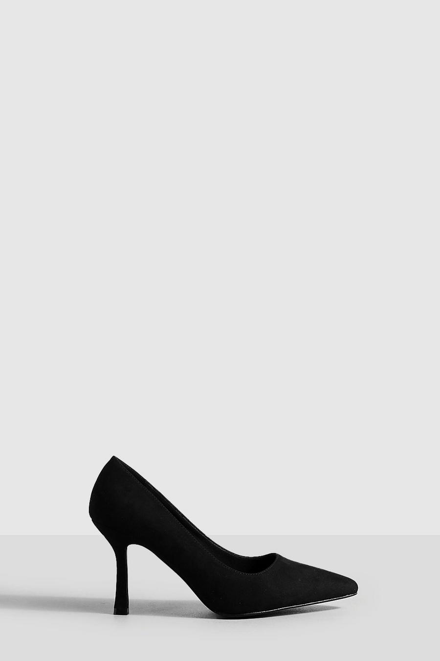 Black Low Stiletto Court Shoe  