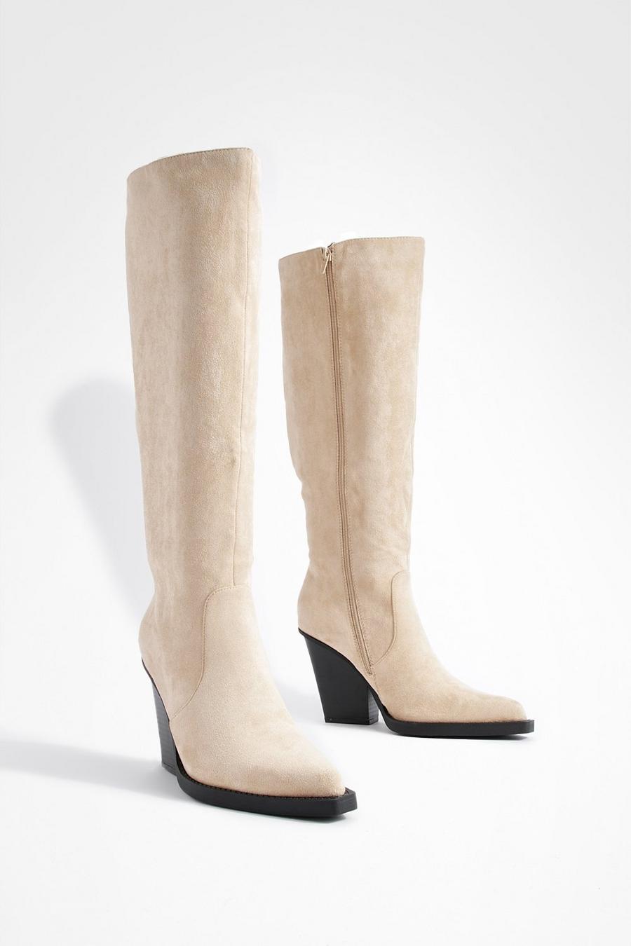 Mink Chunky Sole Knee High Cowboy Boots