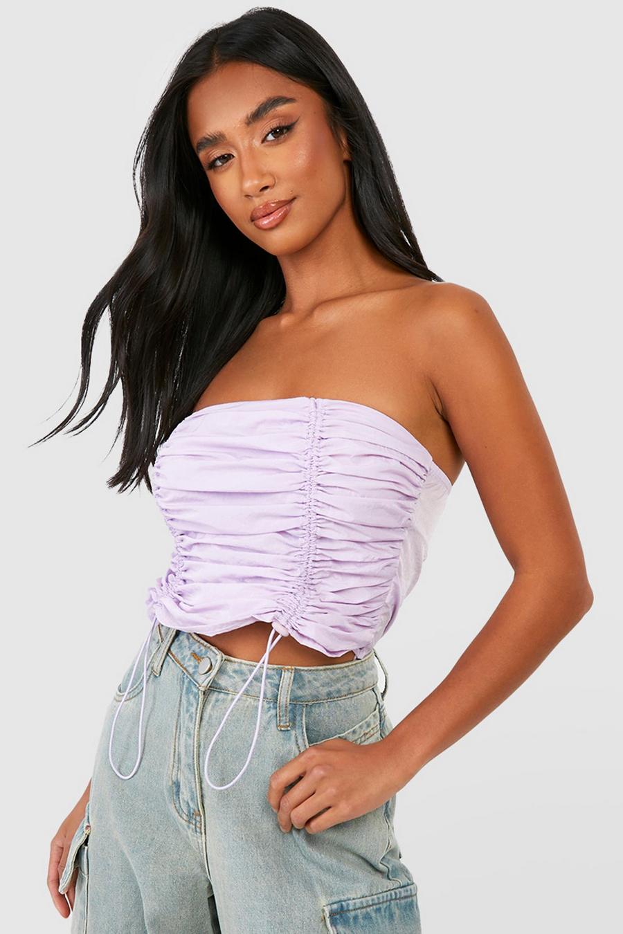 Petite Ruched Drawcord Detail Top 