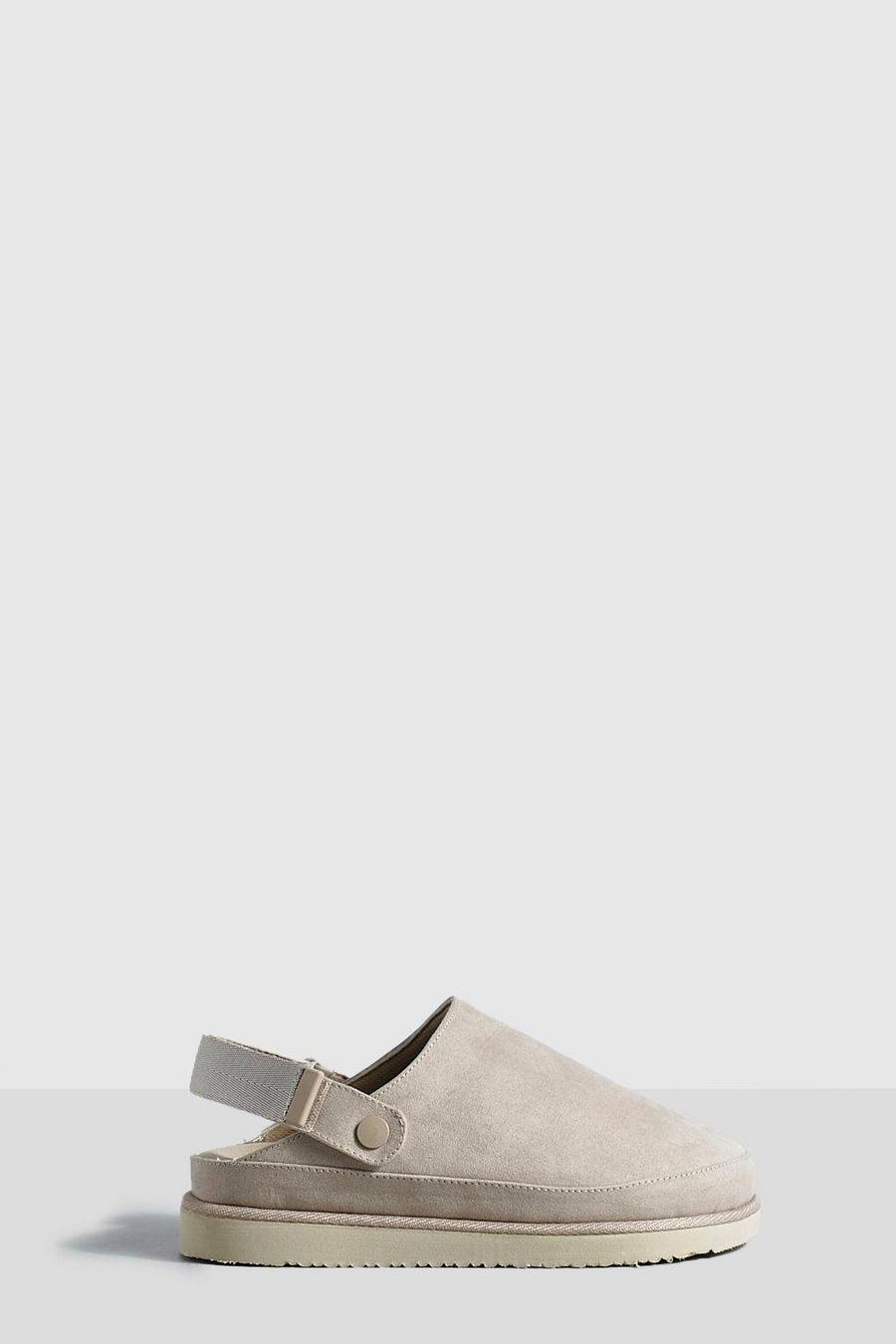 Beige Chunky tofflor med slingback