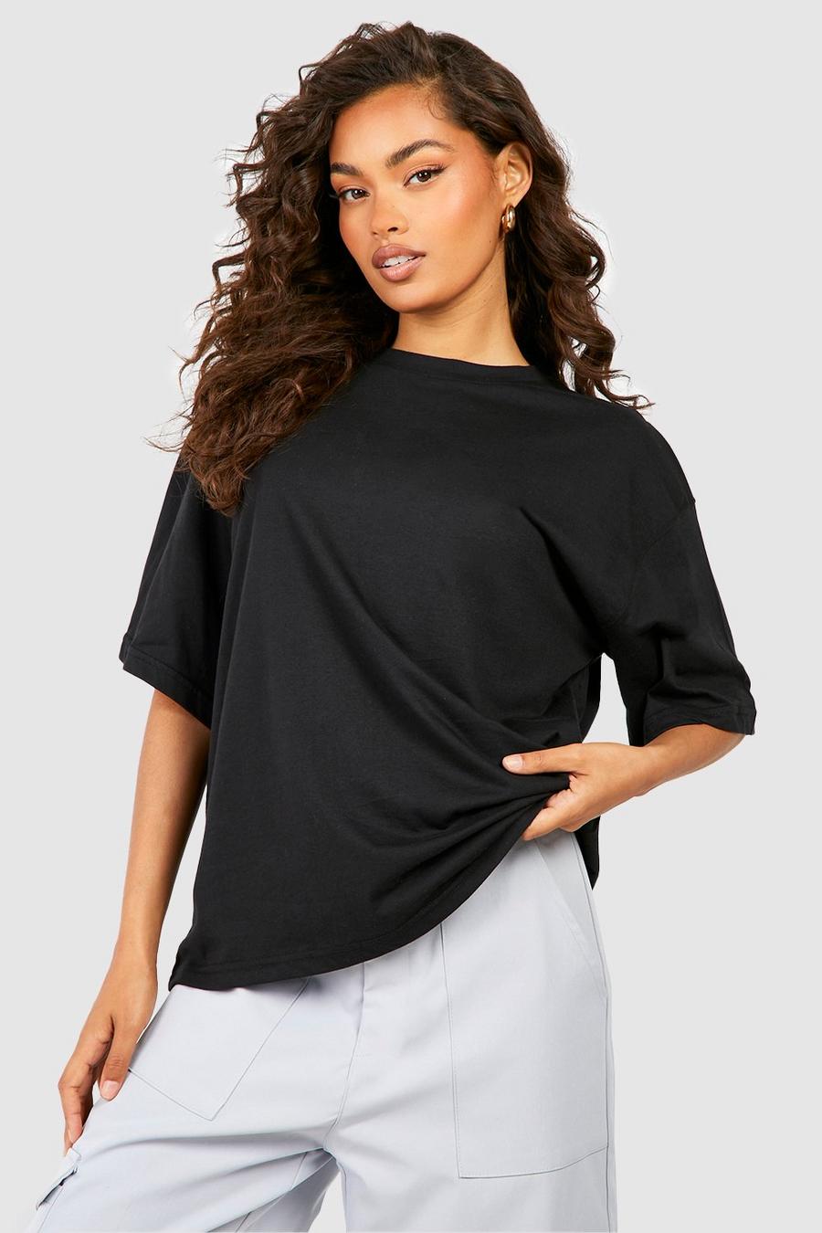 Oversize Rundhals T-Shirt, Black