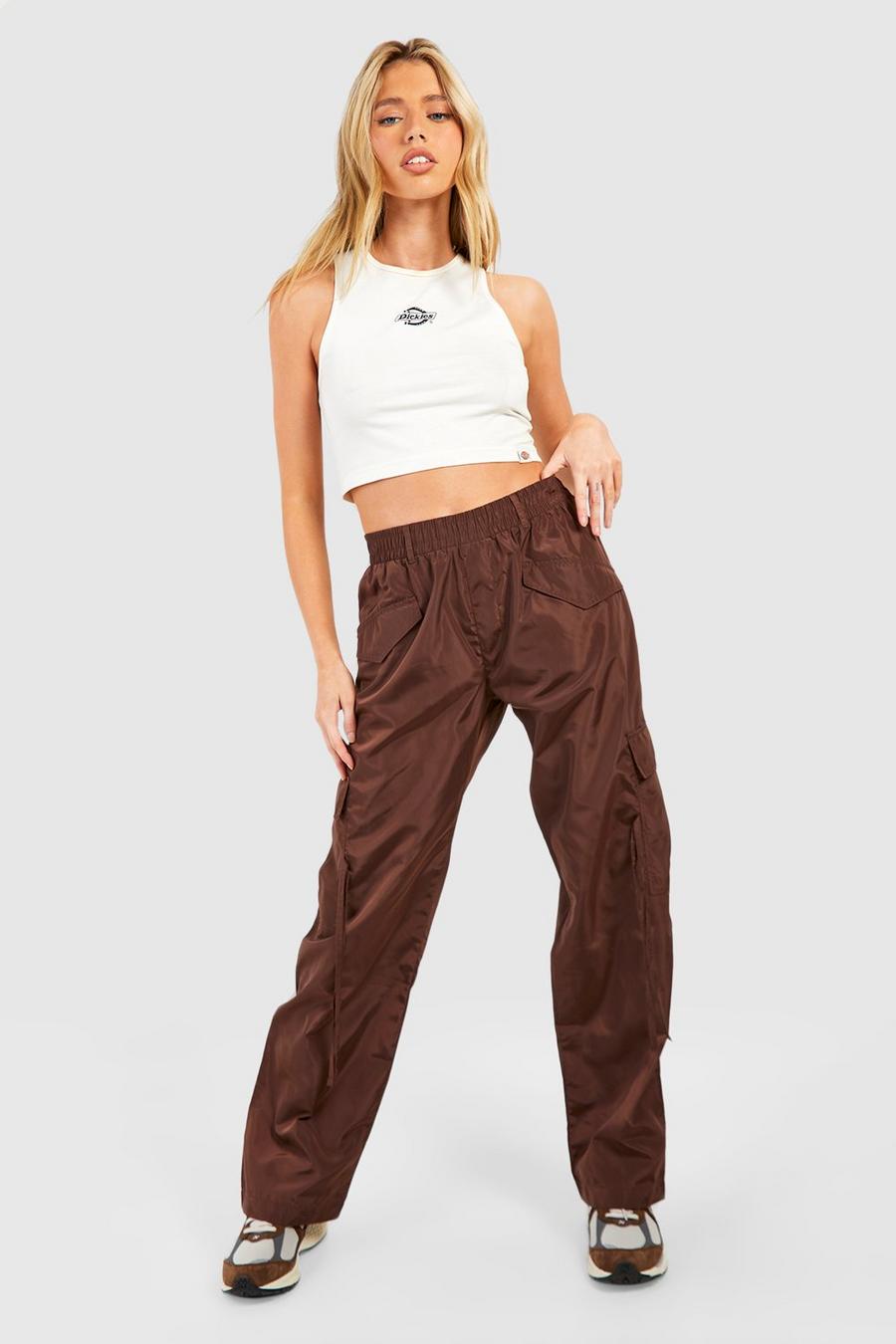 Chocolate Shell Pocket Detail Cargo Trousers
