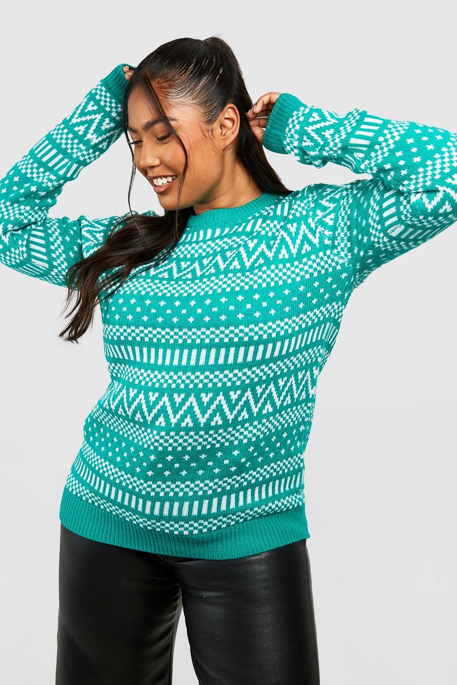 Green Plus Fairisle Christmas Sweater