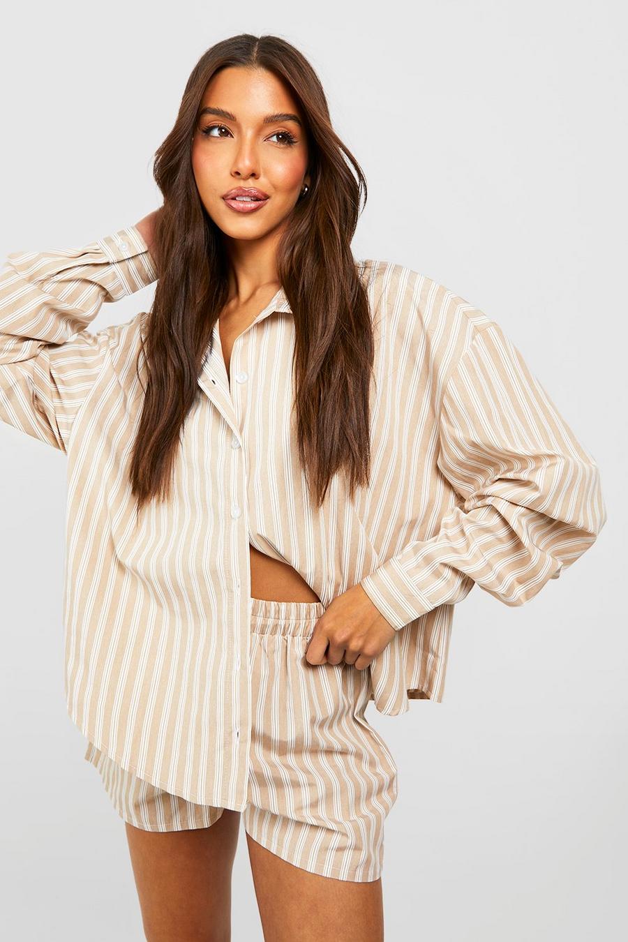 Desert sand Poplin Oversized Shirt & Shorts