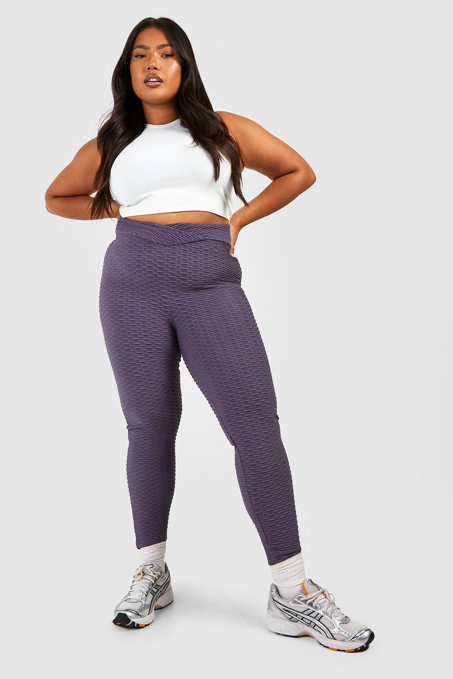 Legging Plus Size a nido d’ape, Petrol