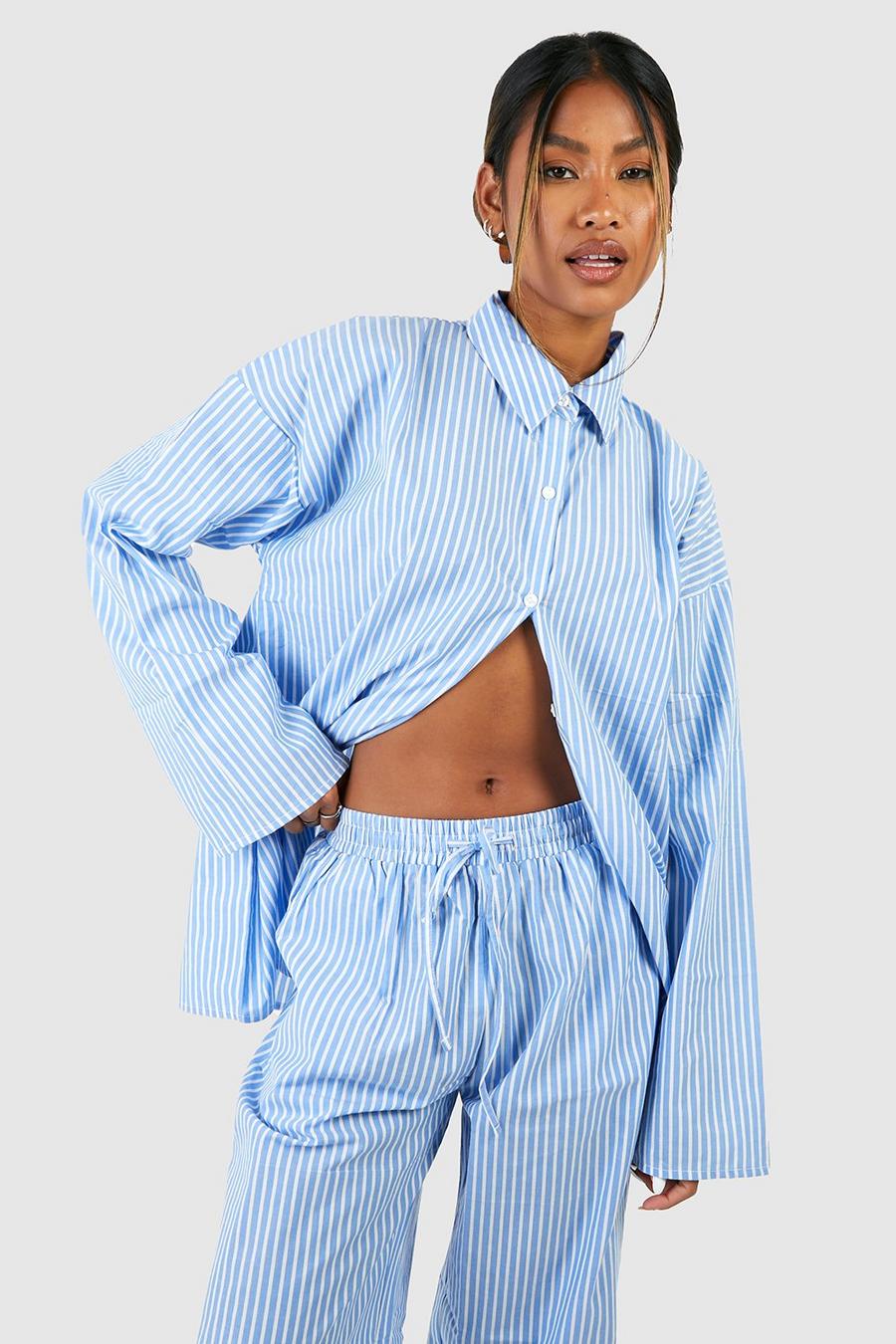 Camicia oversize a righe, Blue image number 1