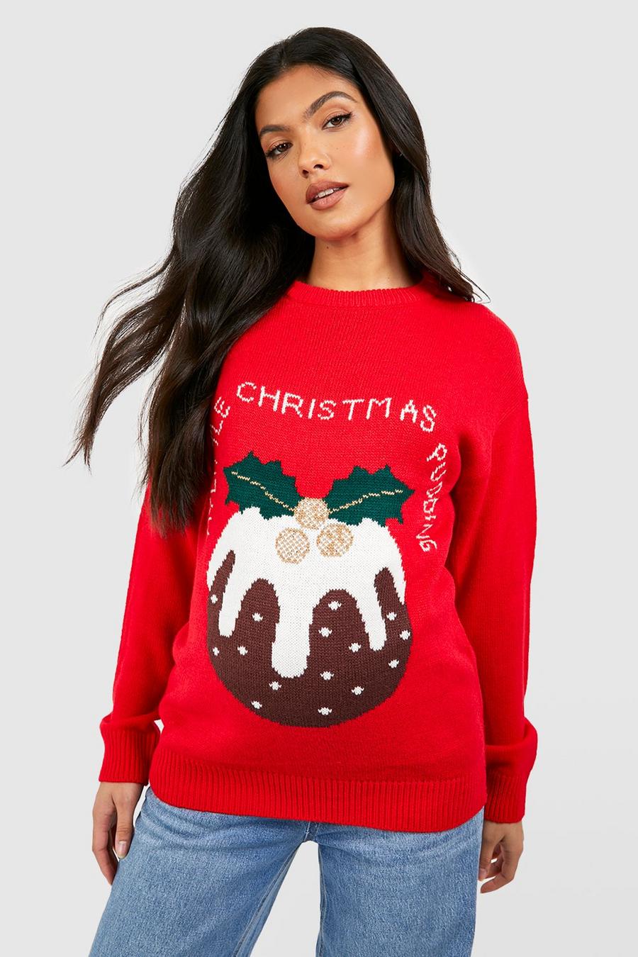 Red Maternity  My Christmas Pudding Jumper image number 1