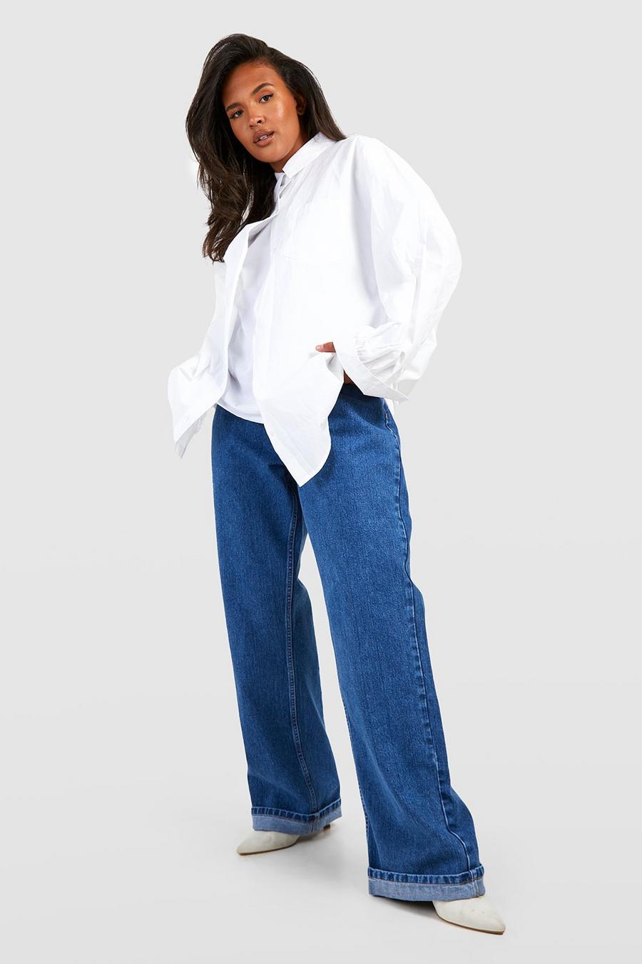 Jeans dritti Plus Size in lavaggio chiaro, Mid blue