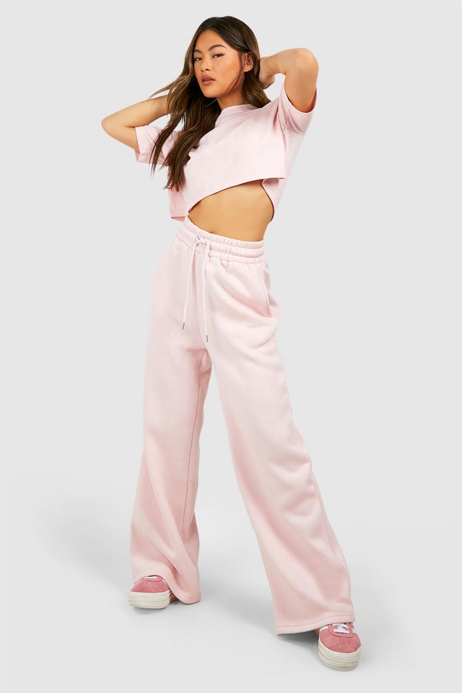 Pantalón deportivo de pernera ancha, Light pink