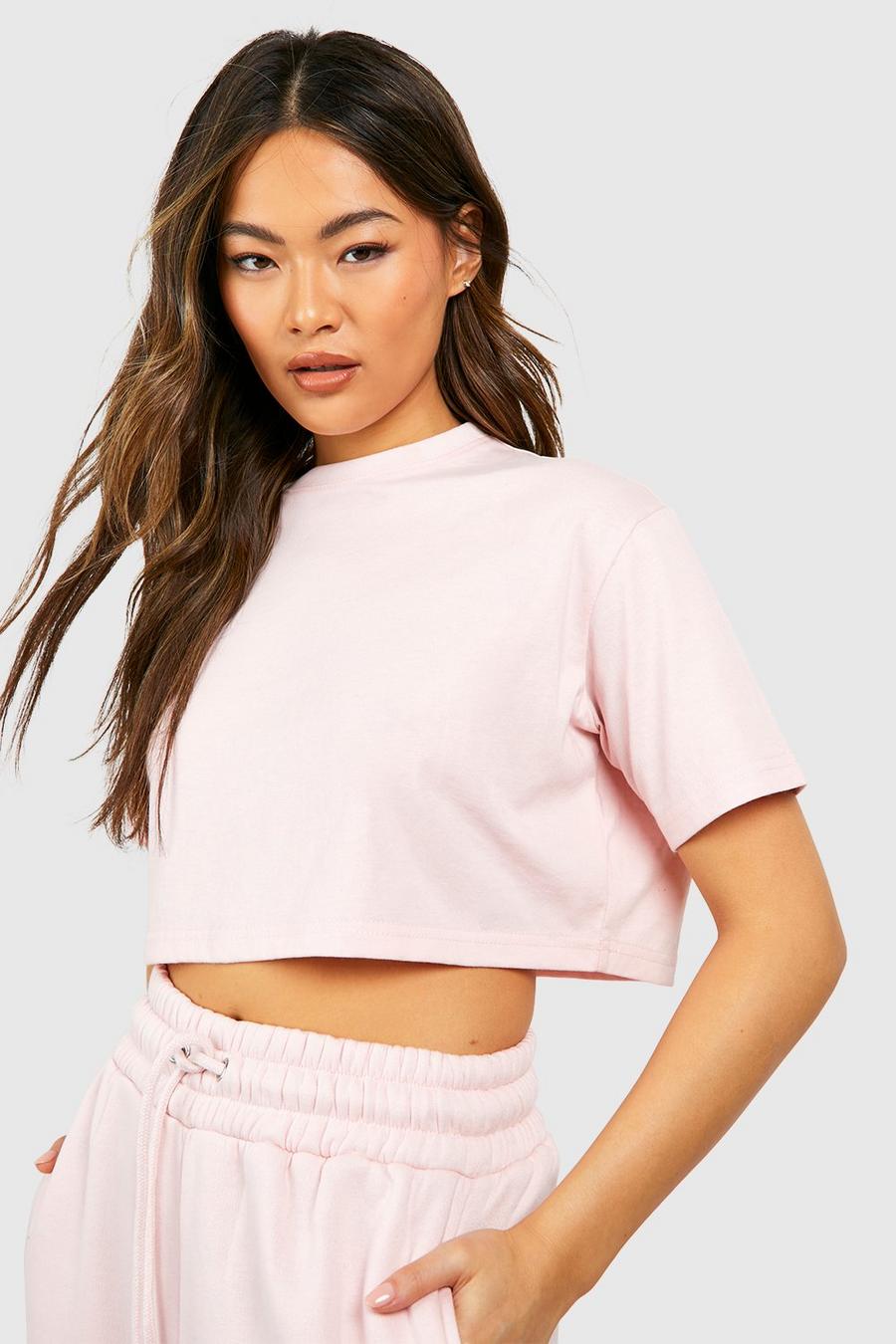Light pink Crop Boxy Fit T-shirt