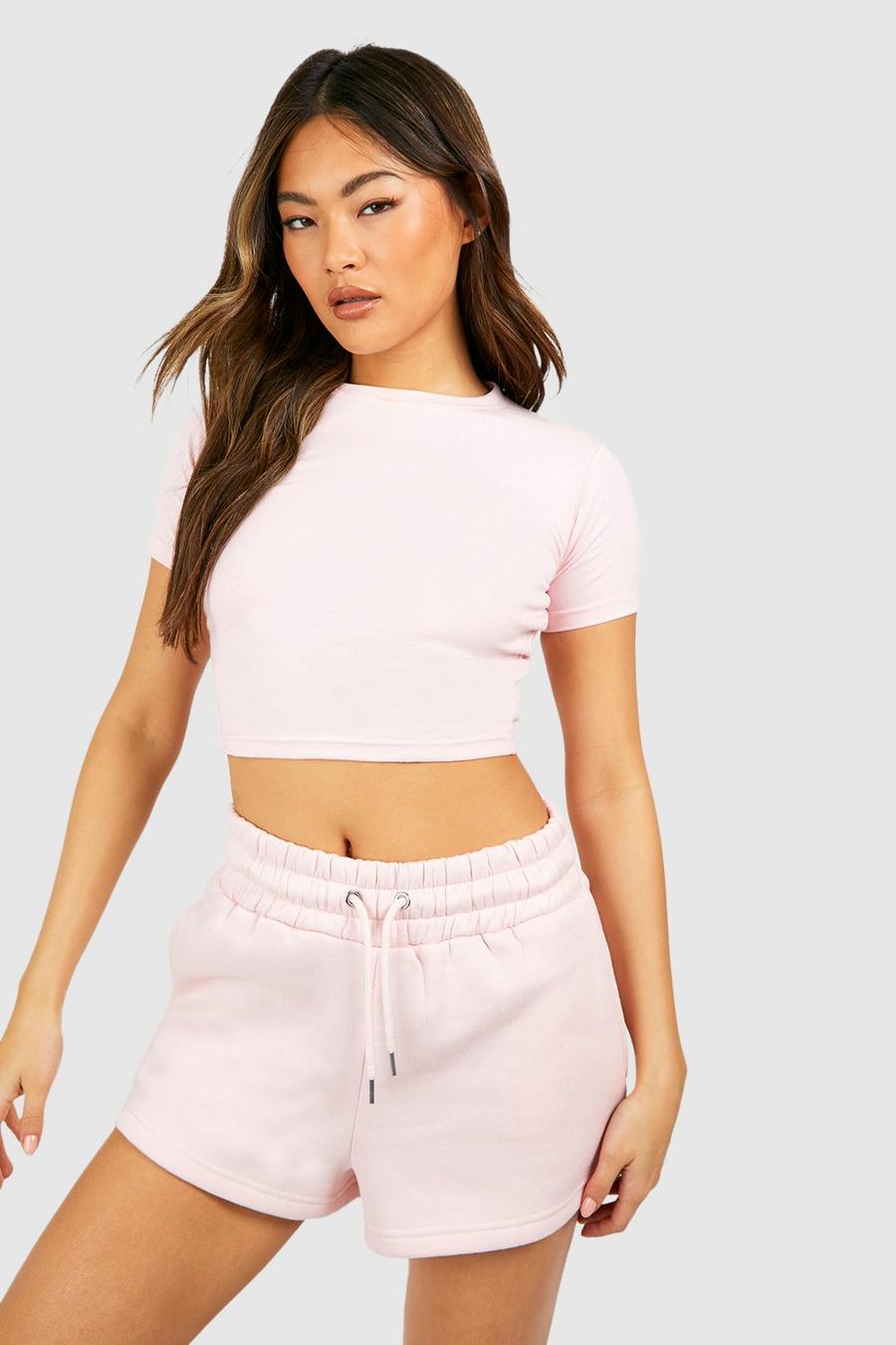 Light pink Short Sleeve Fitted Top