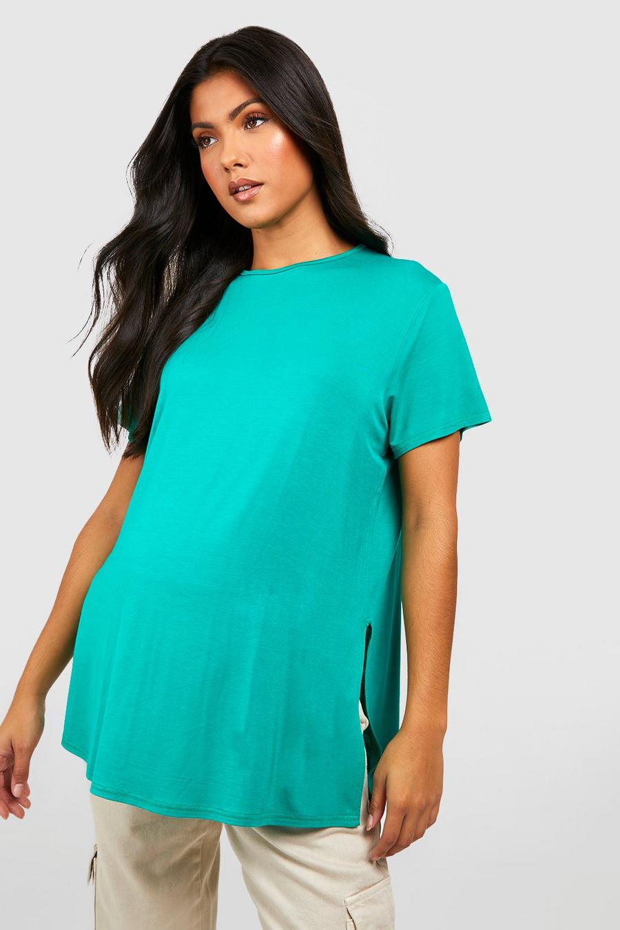 Maternité - T-shirt de grossesse fendu, Dark green