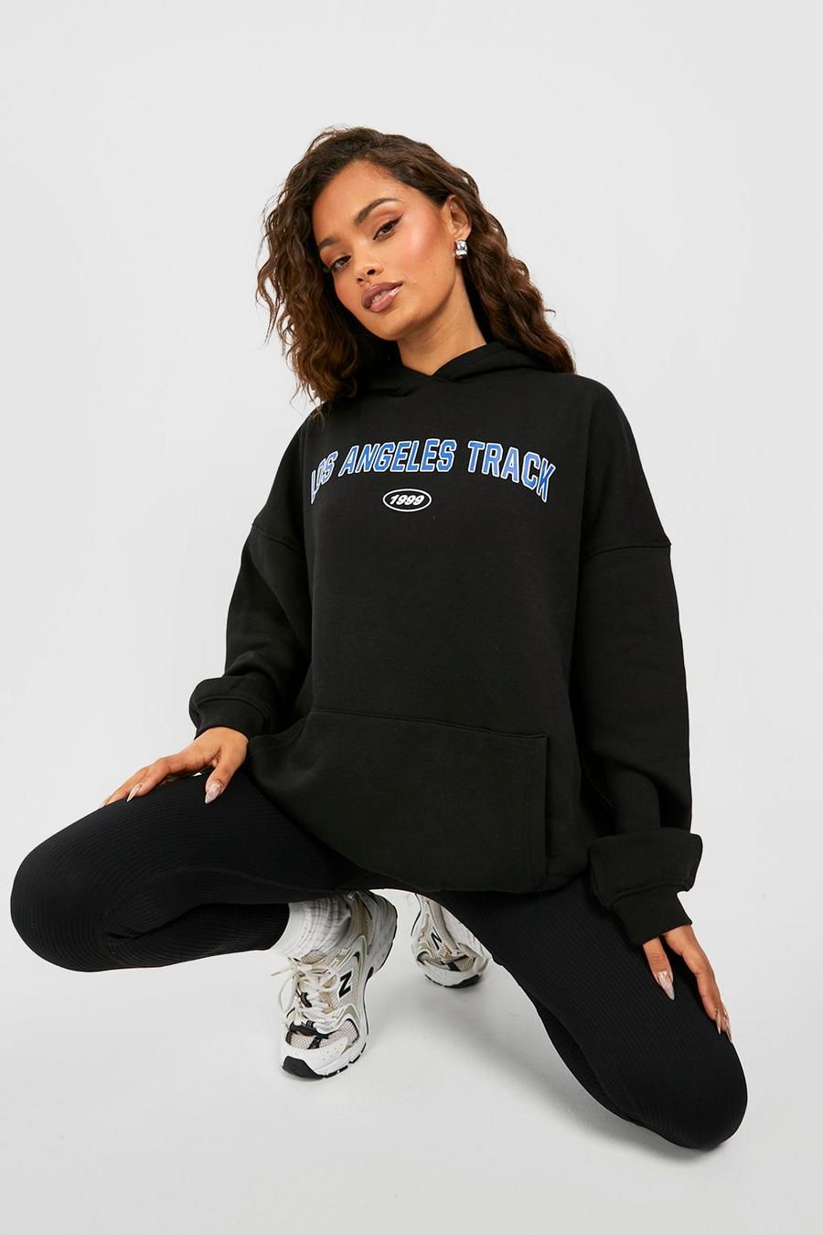 Black Los Angeles Hoodie Met Tekst