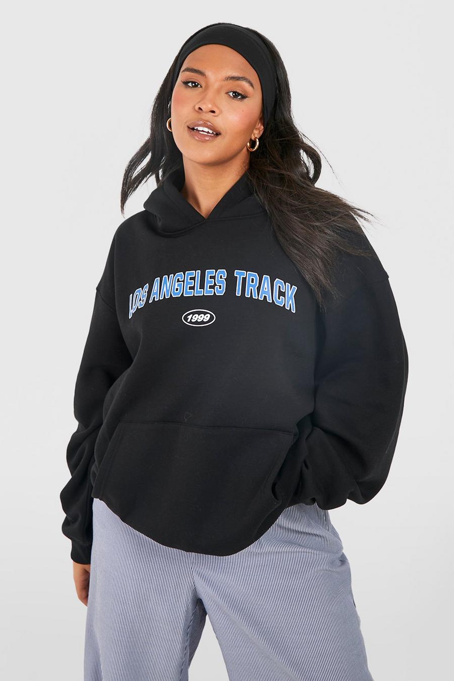 Black Plus Los Angeles Hoodie med slogan