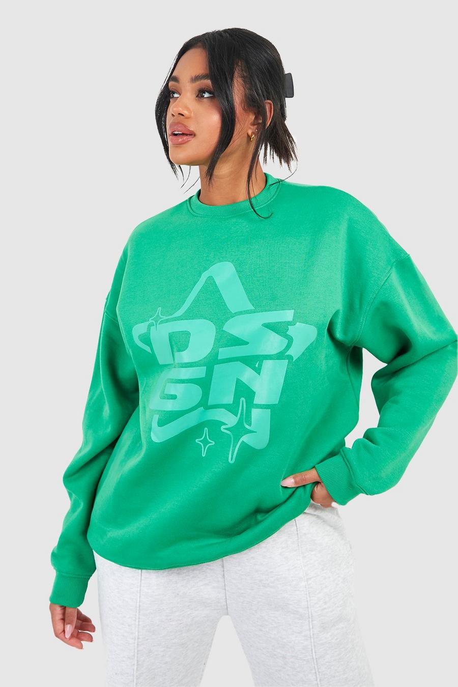 Sweatshirt mit Dsgn Studio Slogan, Green